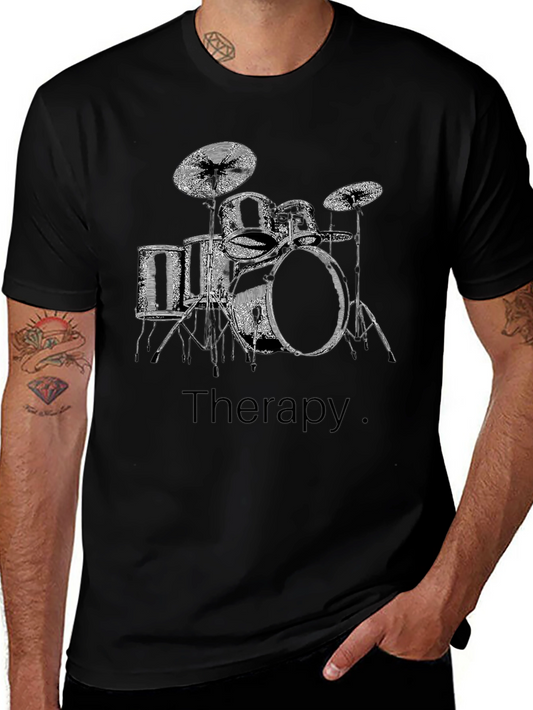 Drum Set Therapy T-Shirt - Musician Tee