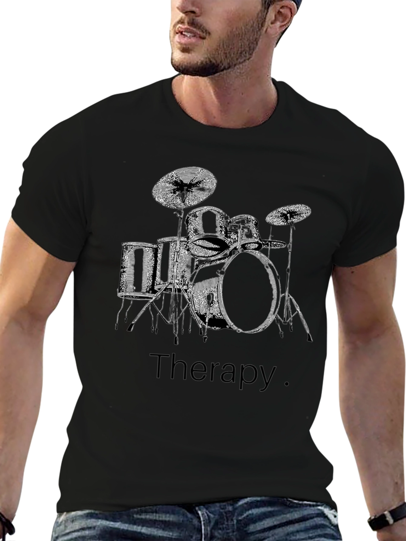 Drum Set Therapy T-Shirt - Musician Tee