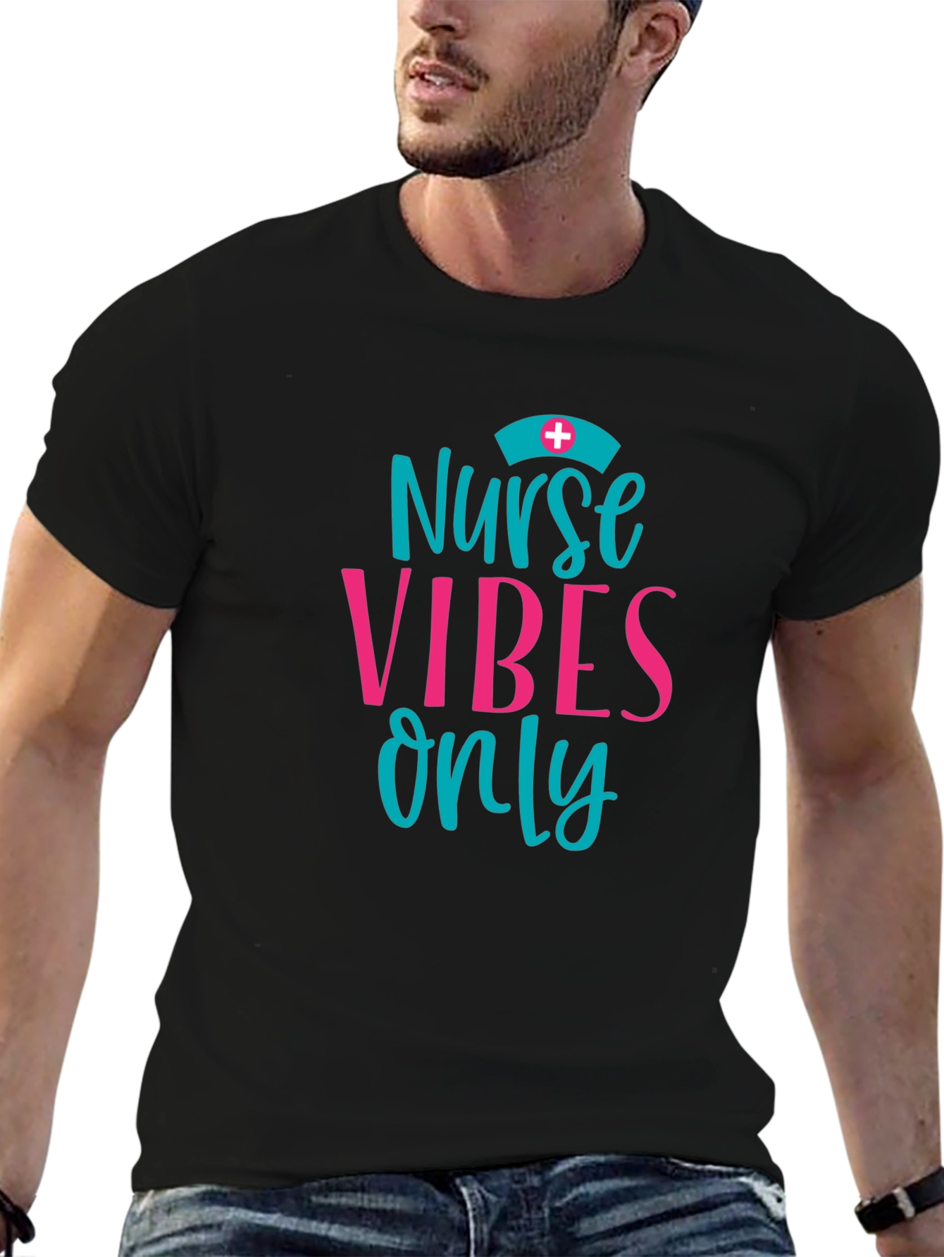 Nurse Vibes Only Graphic Tee - Black