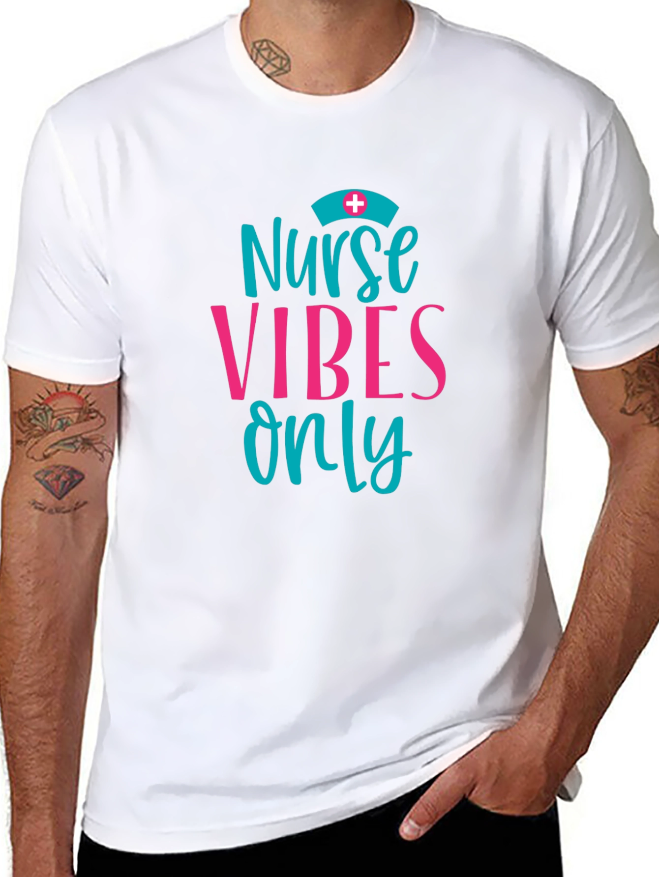 Nurse Vibes Only Graphic Tee - Black