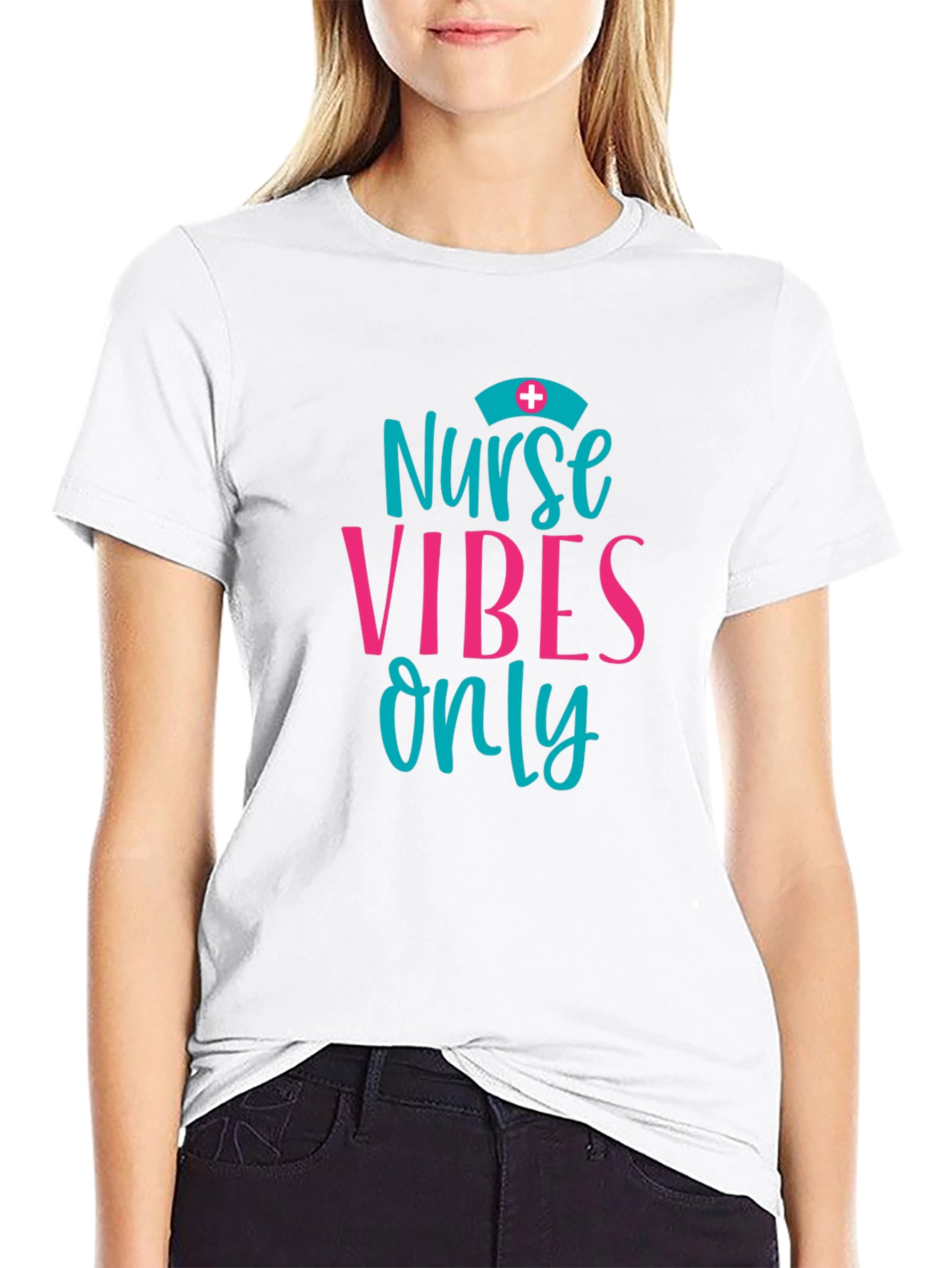 Nurse Vibes Only Graphic Tee - Black