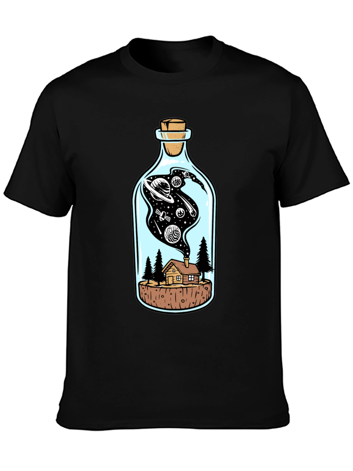 Galaxy in a Bottle Graphic Tee - Black