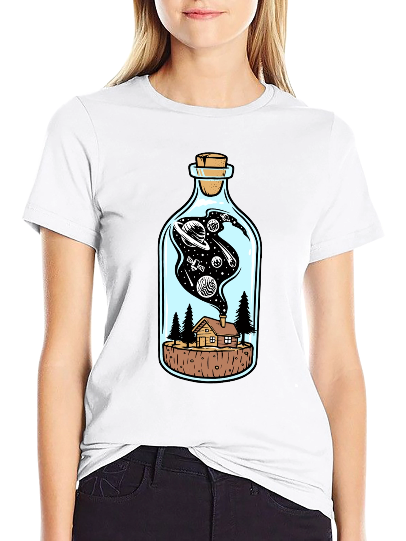 Galaxy in a Bottle Graphic Tee - Black