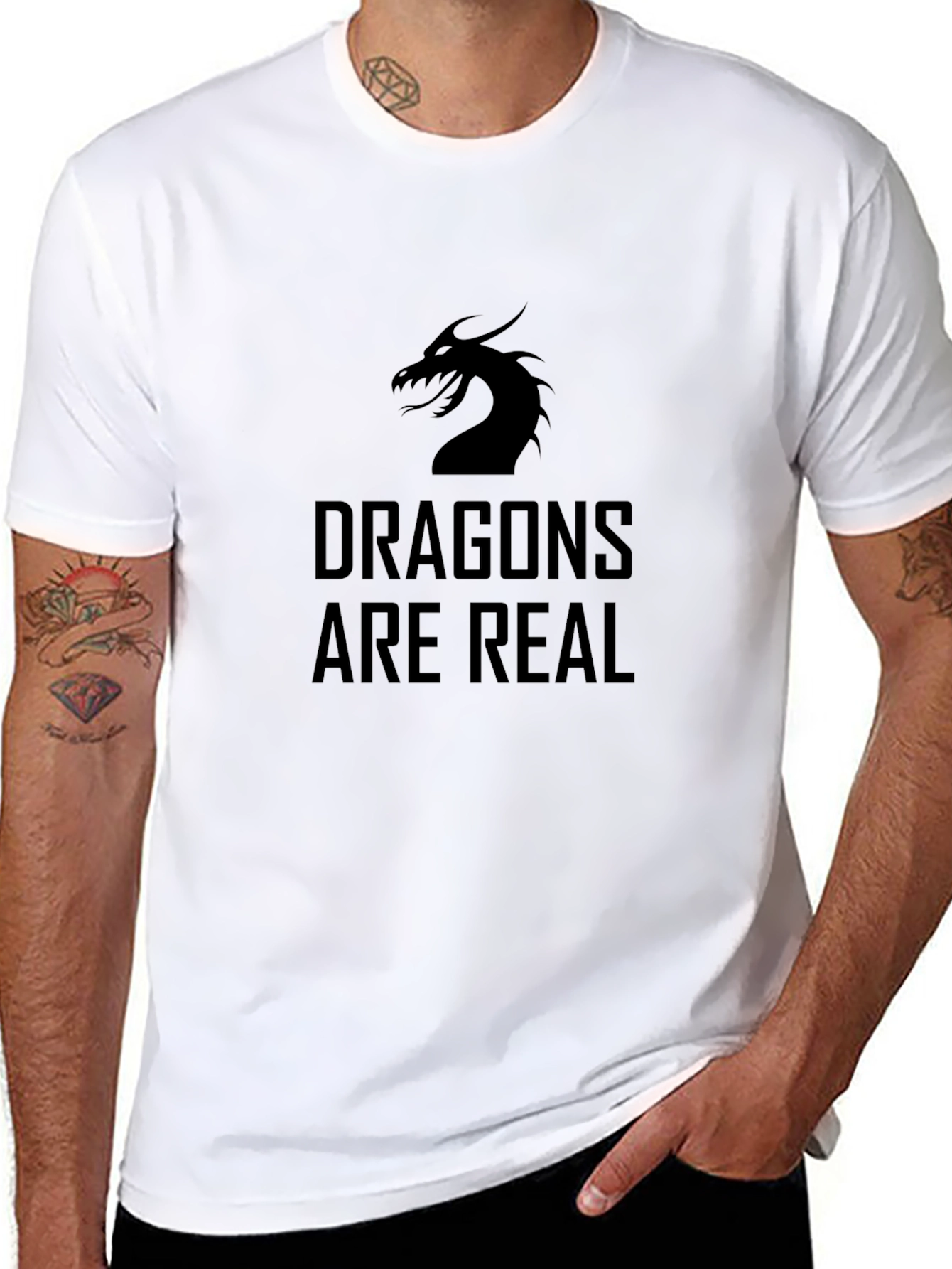 Dragons Are Real Black Graphic T-Shirt
