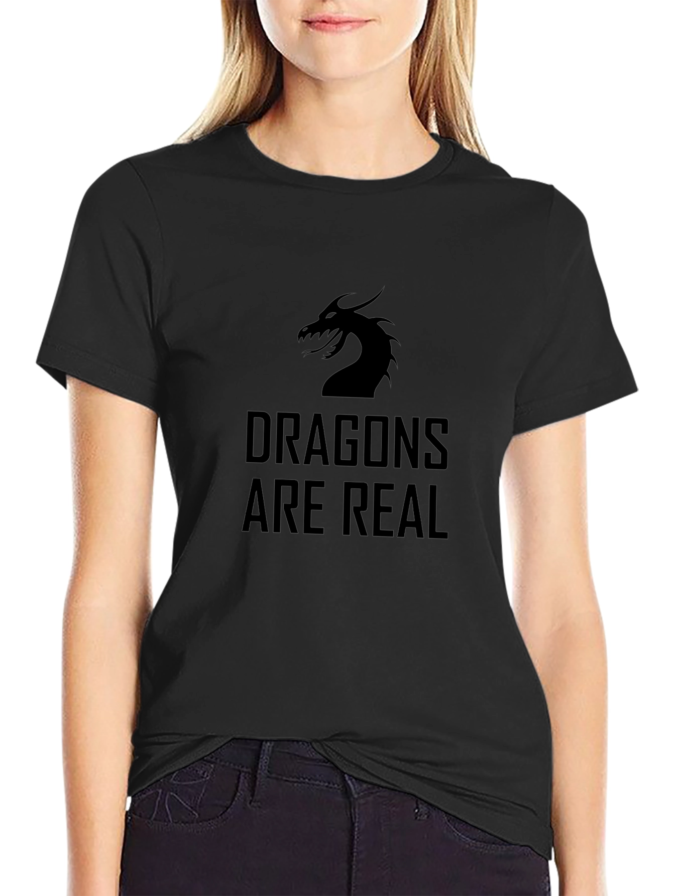 Dragons Are Real Black Graphic T-Shirt