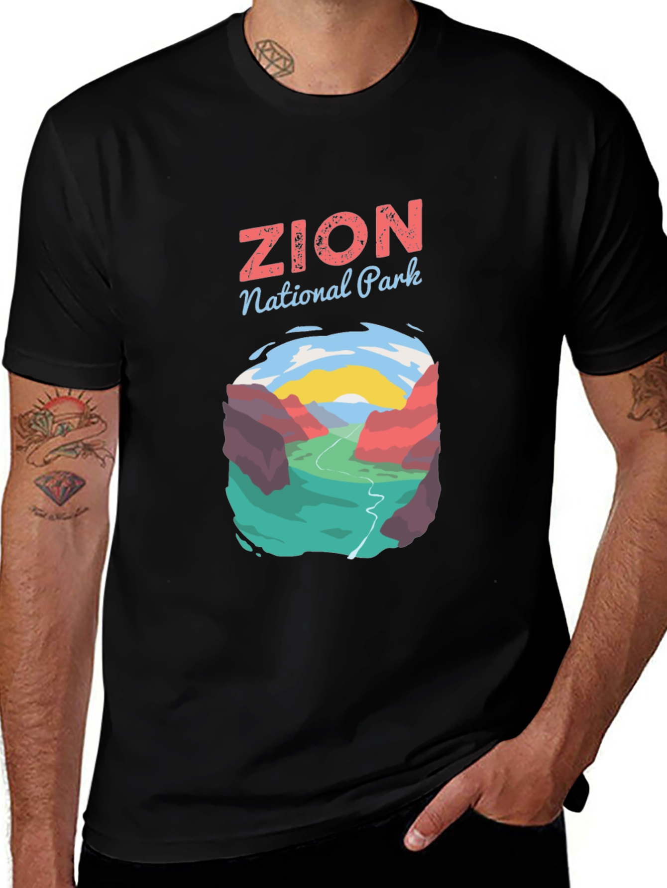 Zion National Park Graphic Tee - Black