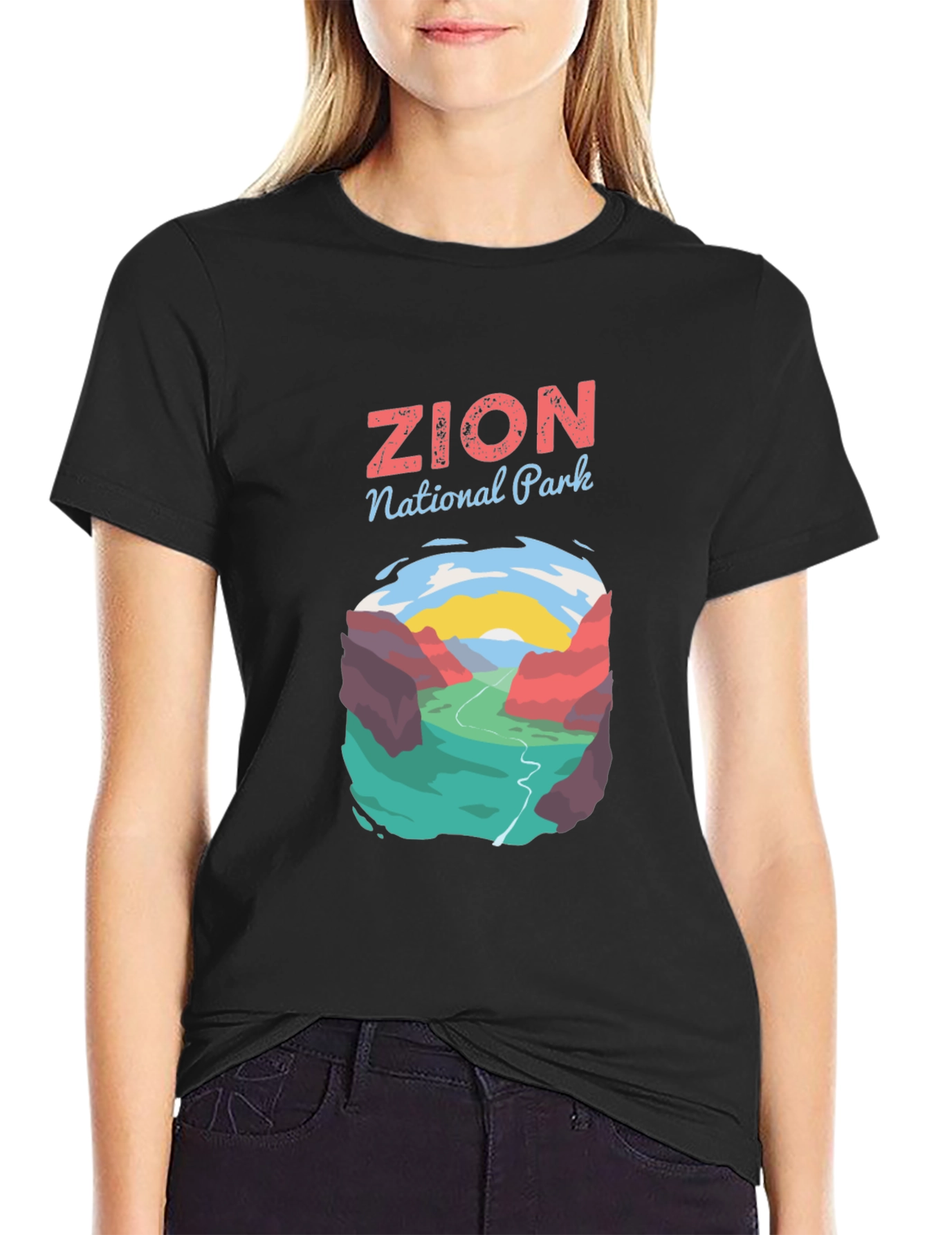 Zion National Park Graphic Tee - Black