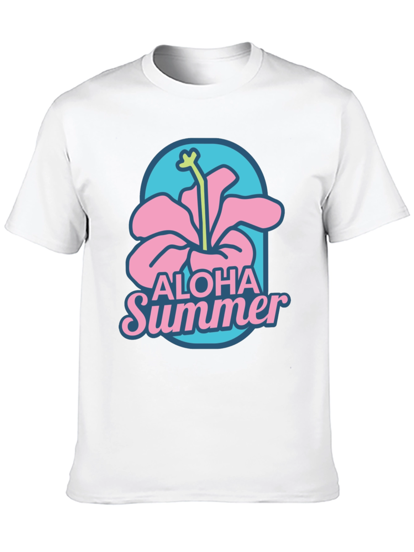 Aloha Summer Graphic T-Shirt -  Hibiscus Design