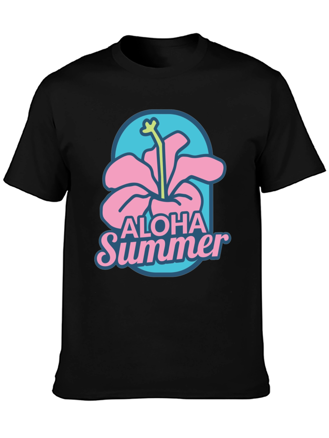 Aloha Summer Graphic T-Shirt -  Hibiscus Design
