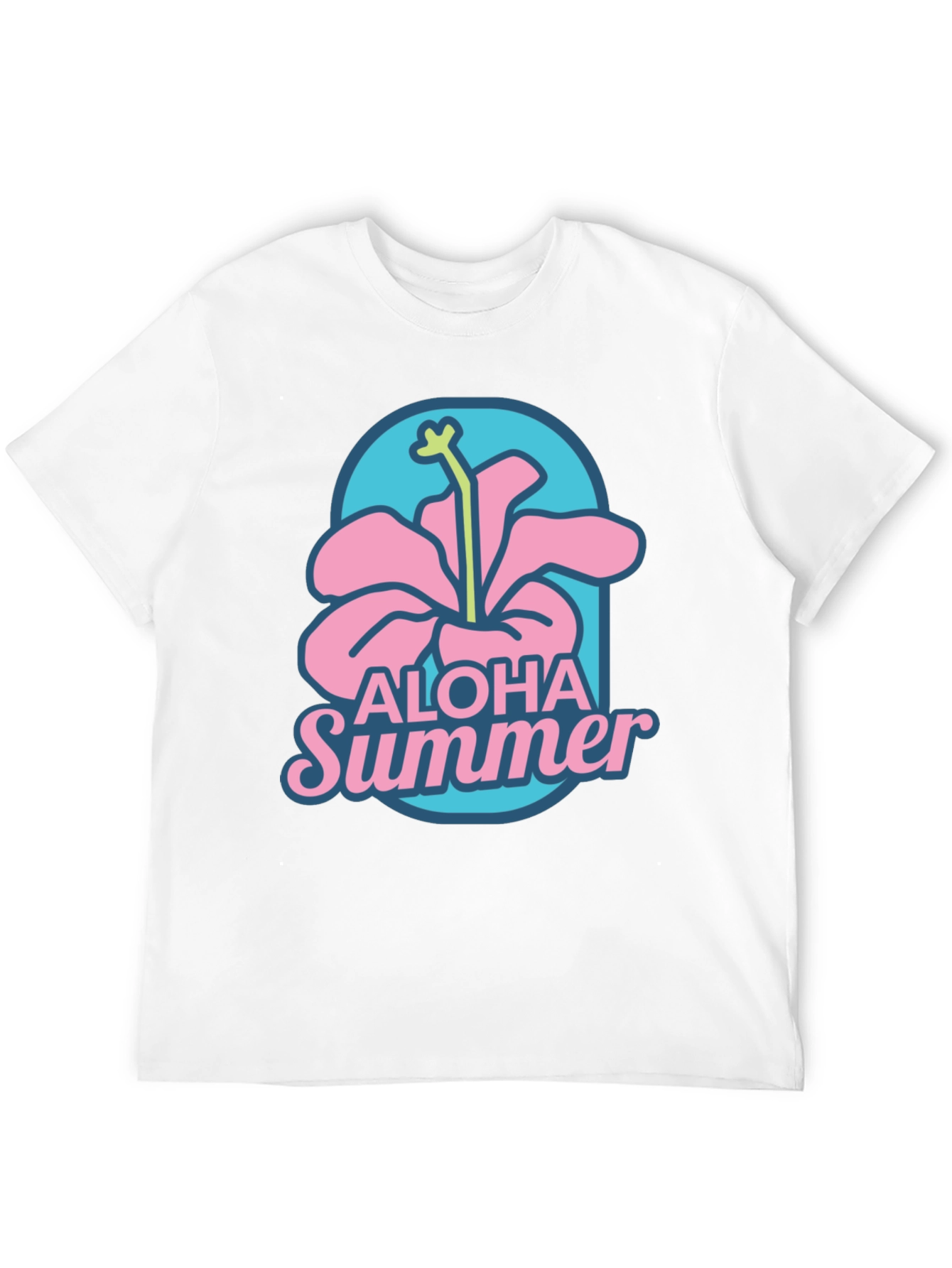 Aloha Summer Graphic T-Shirt -  Hibiscus Design