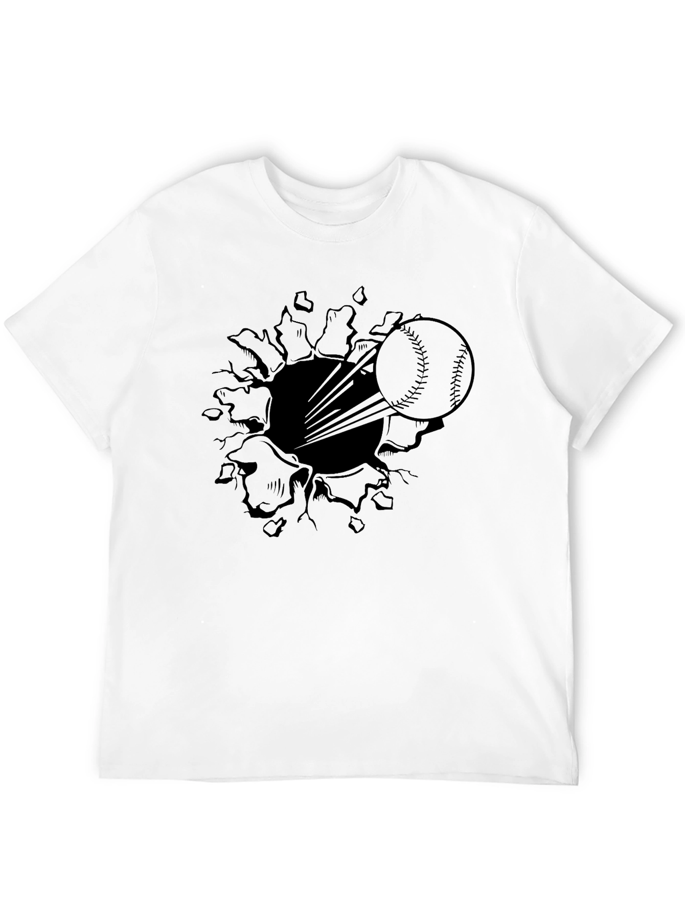 Baseball T-Shirt: Ripped Burst Design