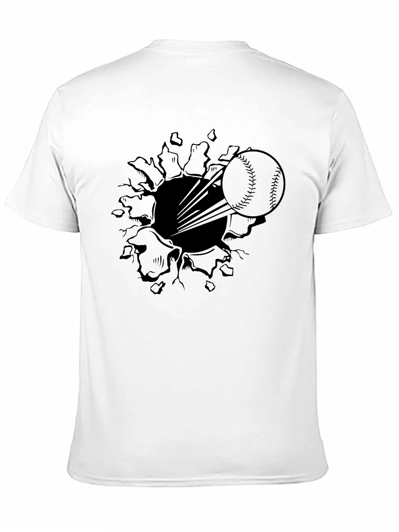 Baseball T-Shirt: Ripped Burst Design
