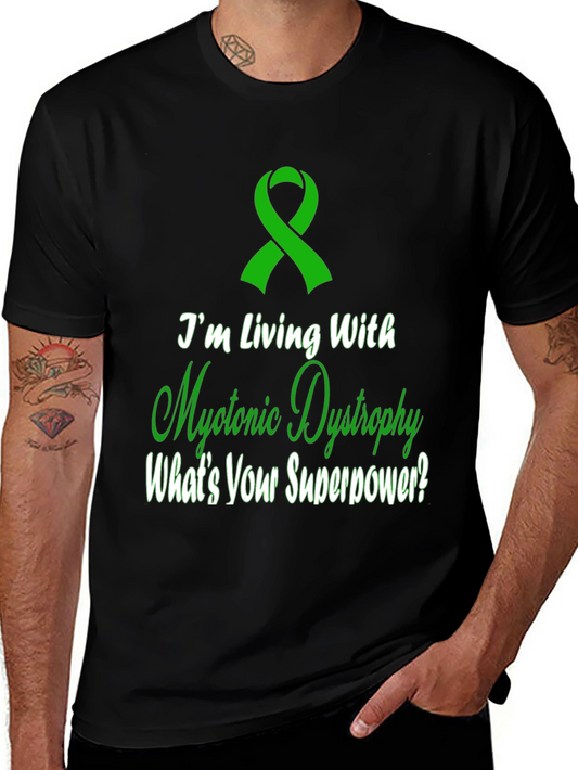 Myotonic Dystrophy Awareness T-Shirt Superpower Ribbon