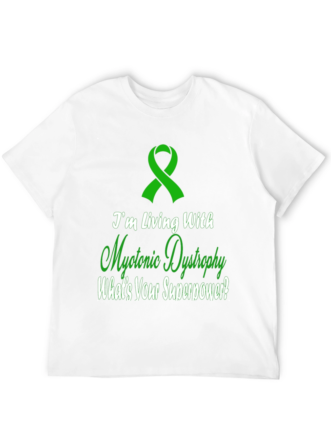 Myotonic Dystrophy Awareness T-Shirt Superpower Ribbon