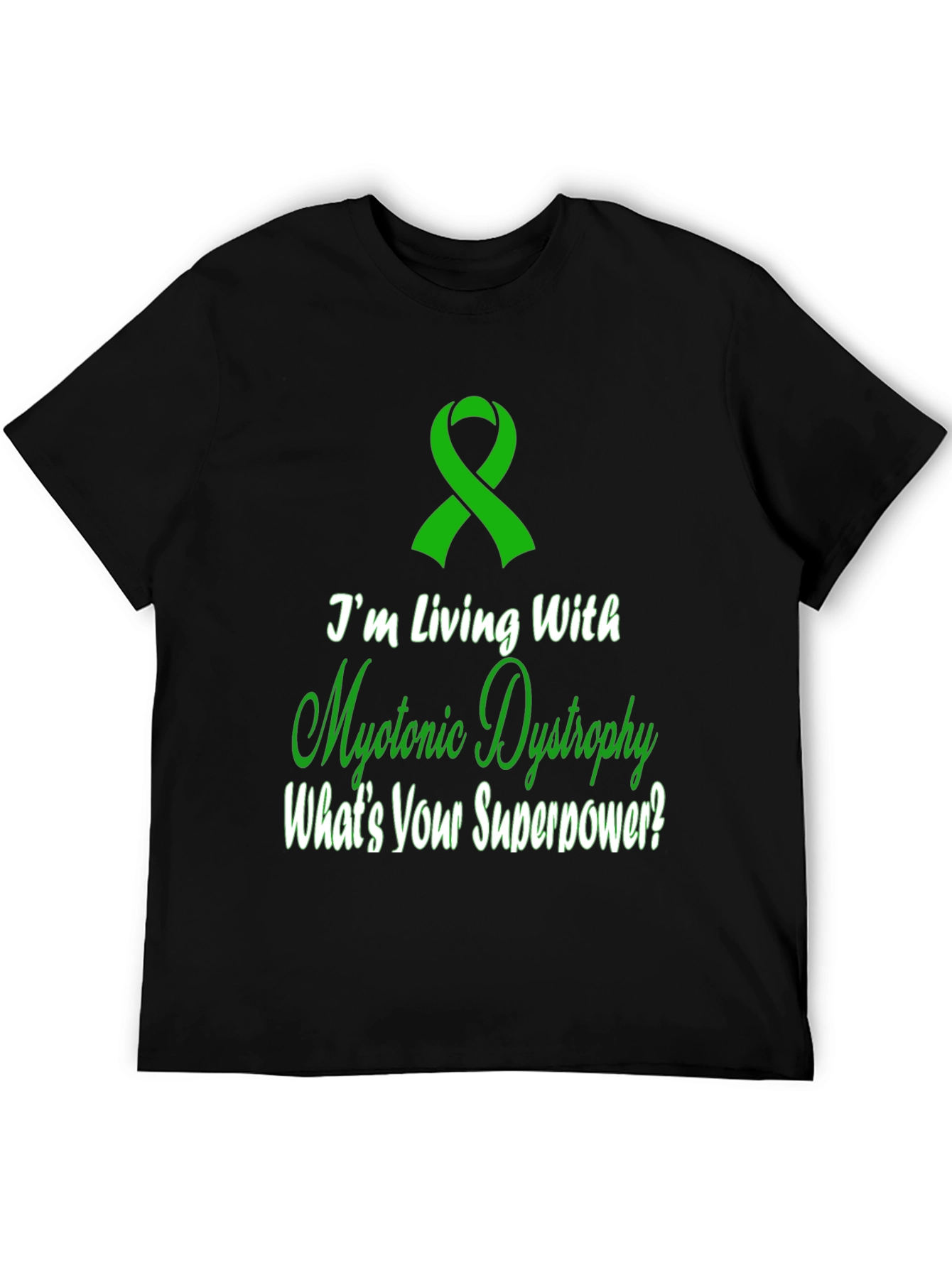 Myotonic Dystrophy Awareness T-Shirt Superpower Ribbon