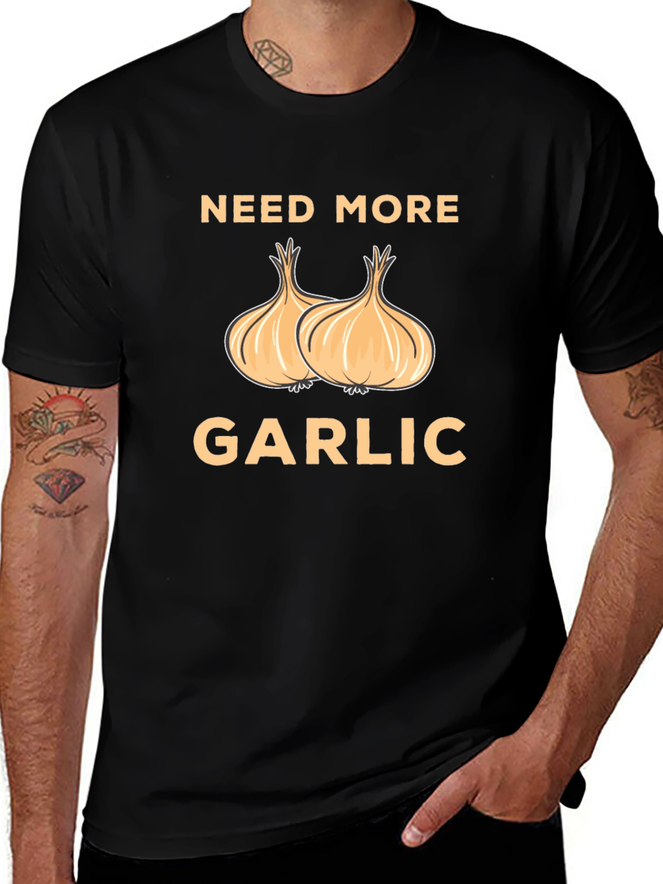 Need More Garlic T-Shirt - Funny Foodie Tee