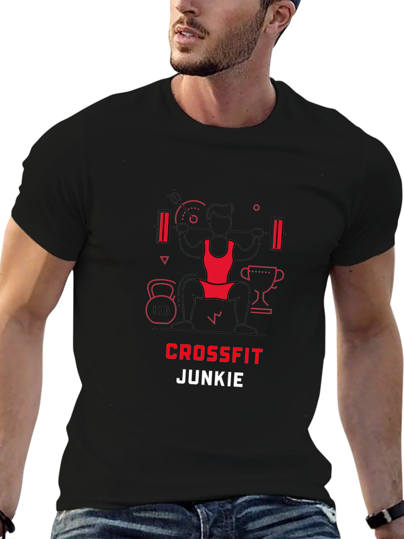 Crossfit Junkie Graphic Tee - Black