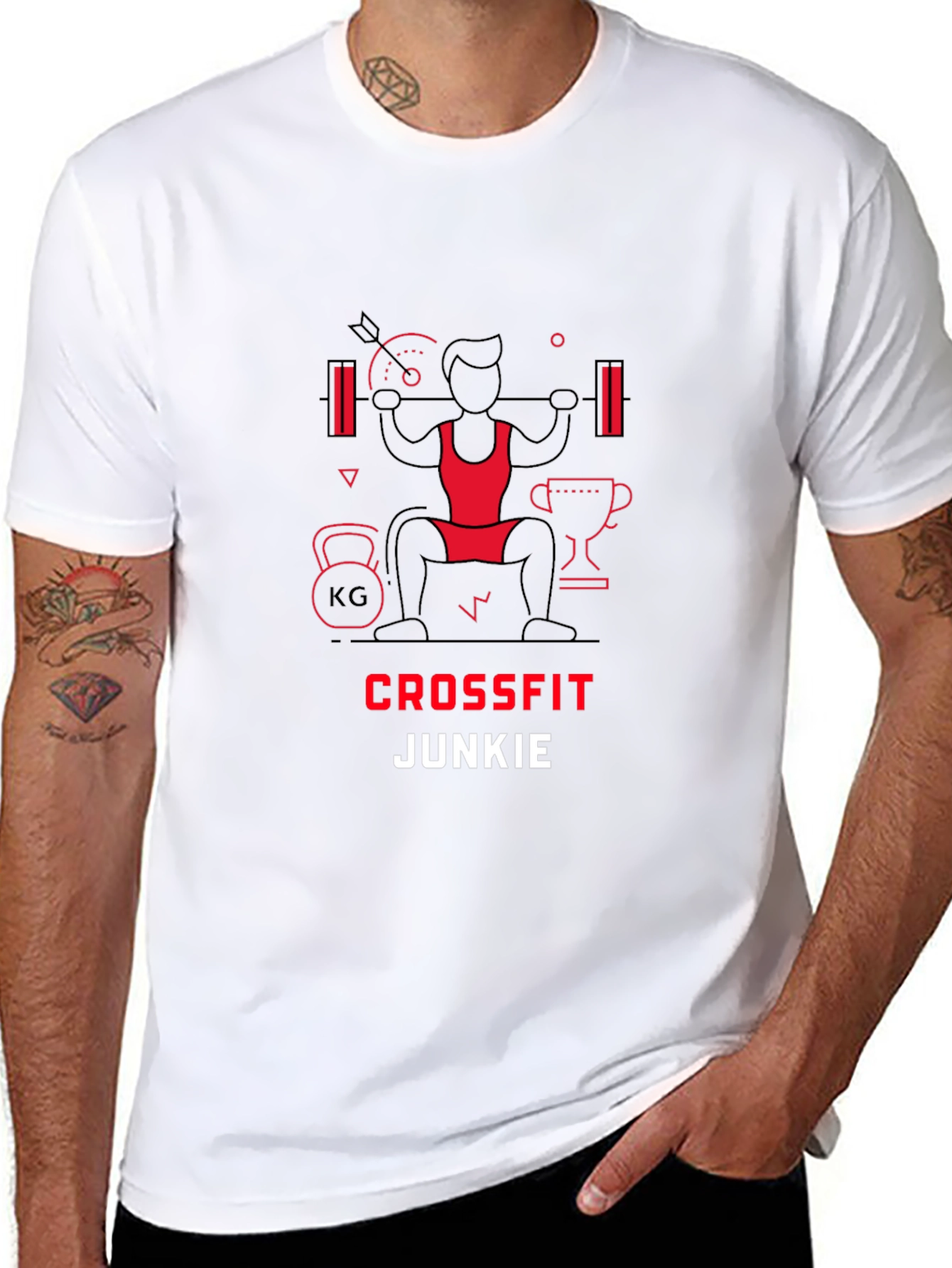 Crossfit Junkie Graphic Tee - Black