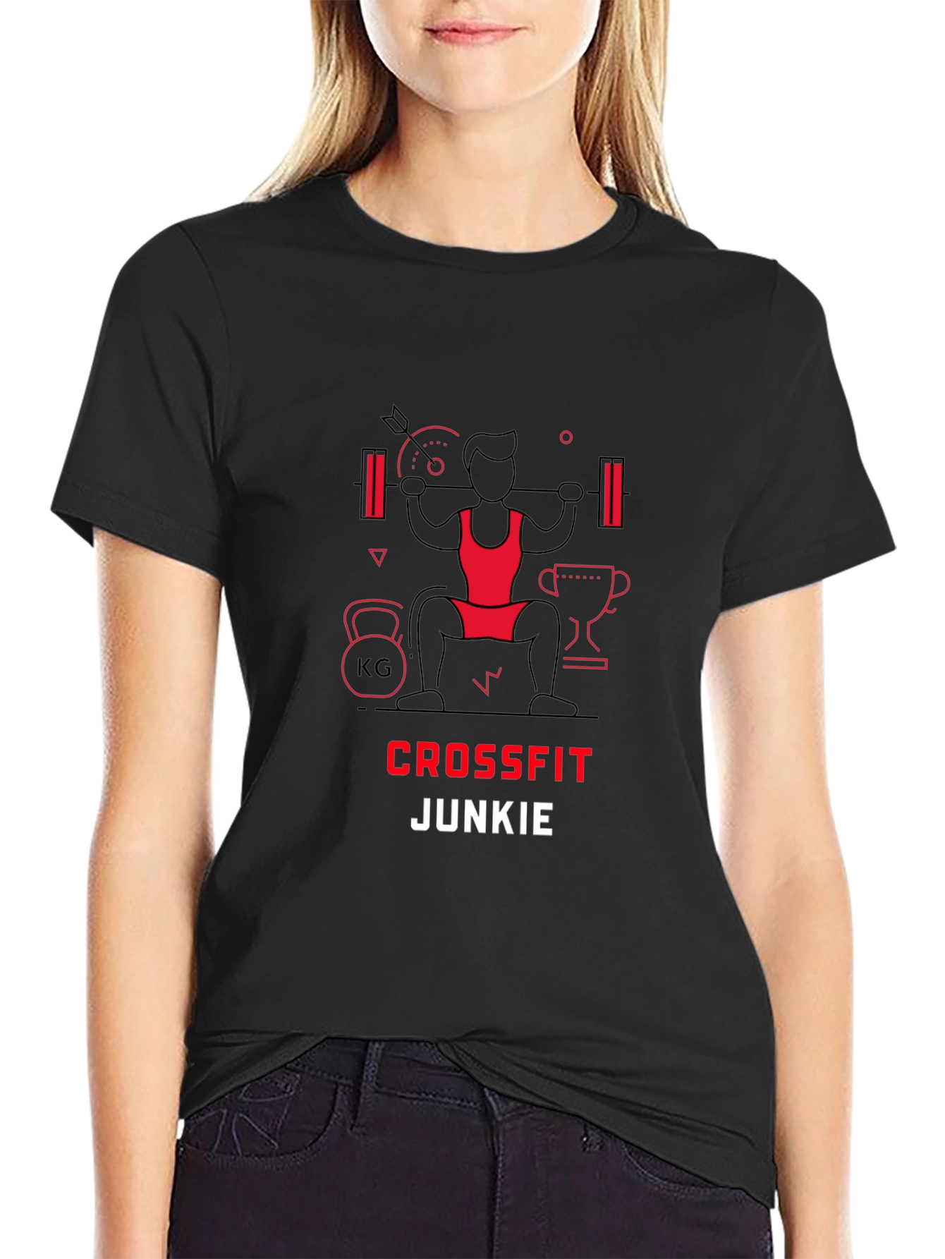 Crossfit Junkie Graphic Tee - Black