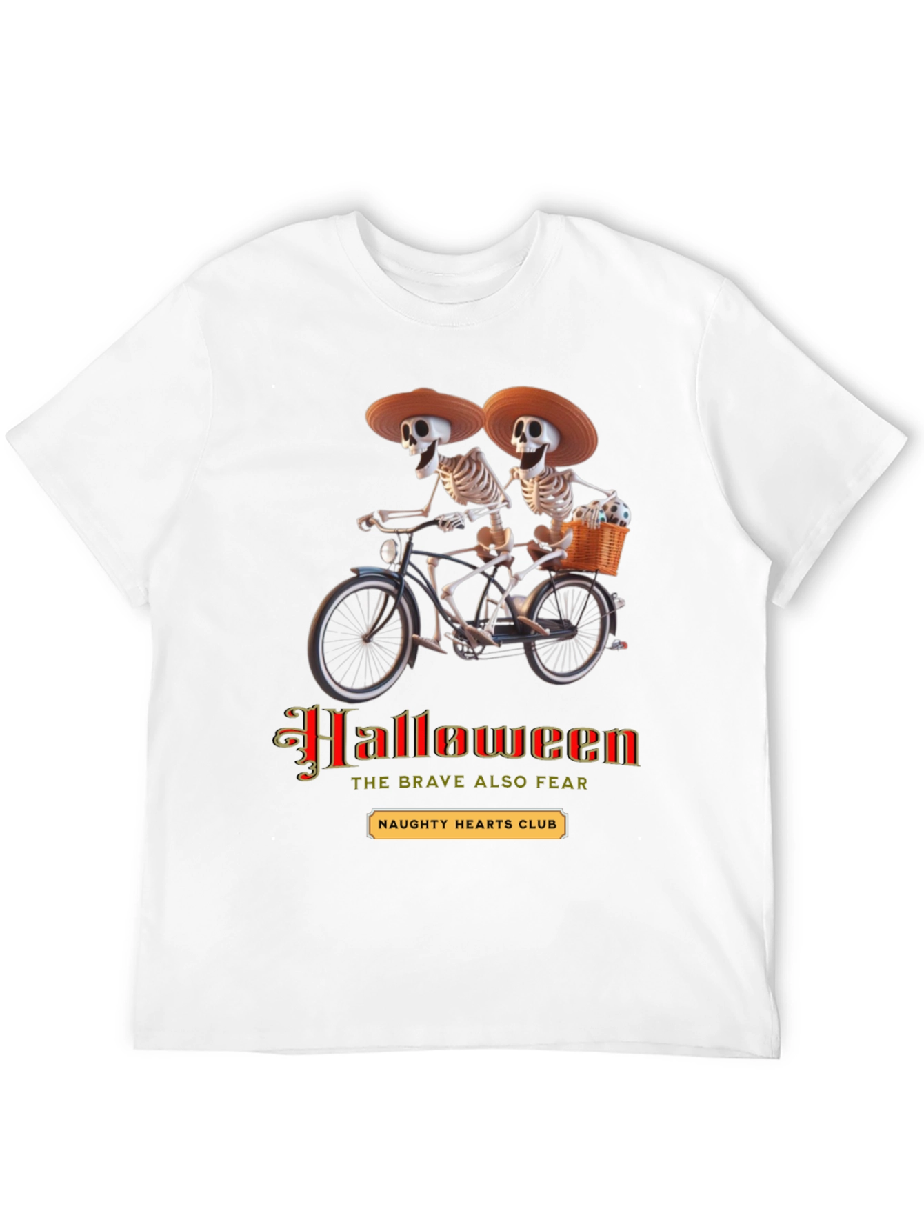 Halloween Skeleton Tandem Bike T-Shirt