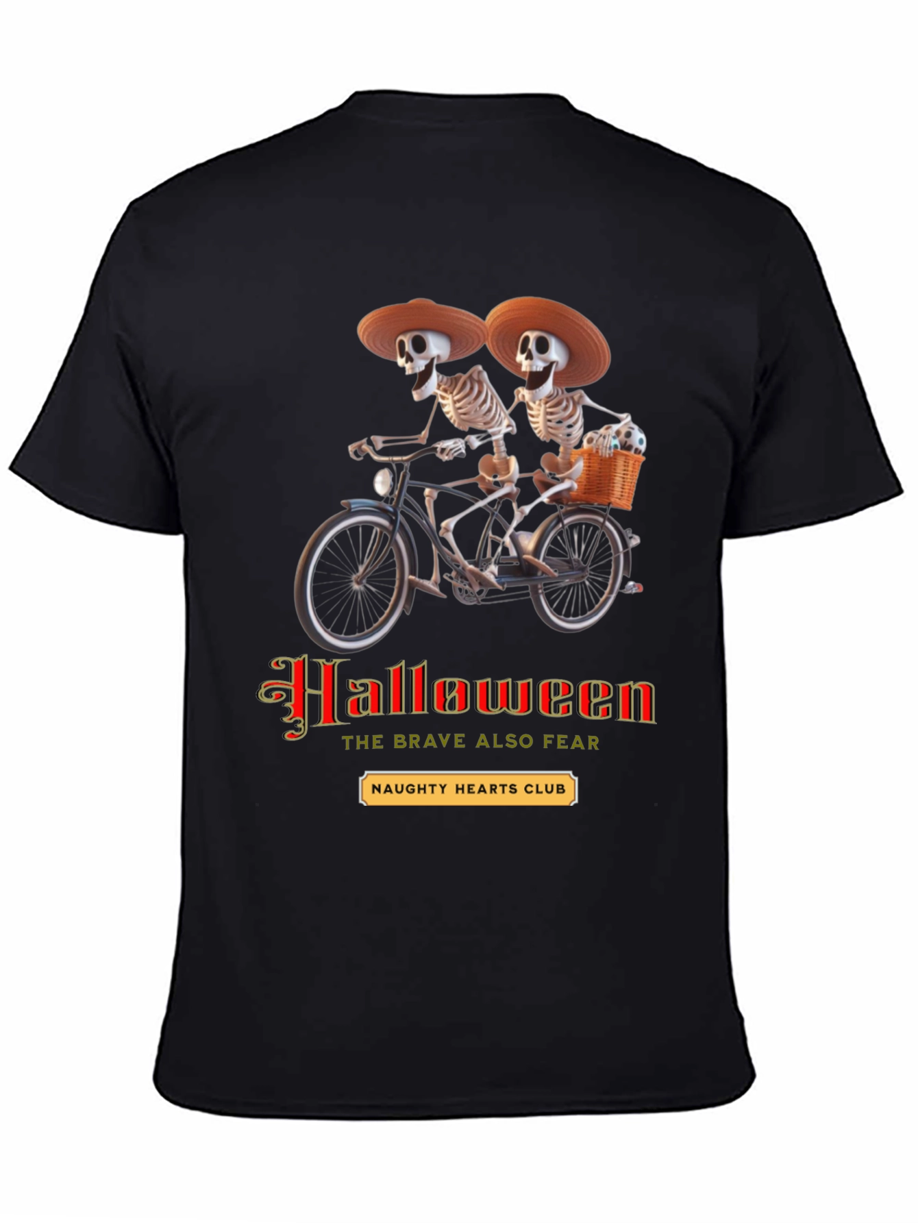 Halloween Skeleton Tandem Bike T-Shirt