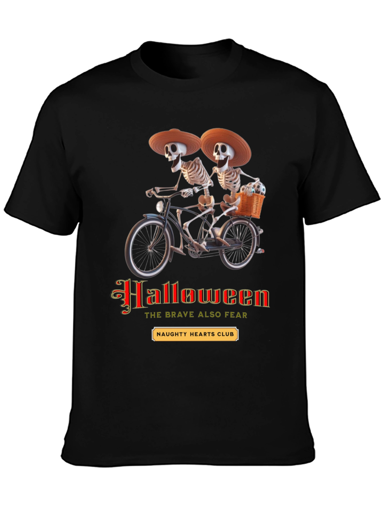 Halloween Skeleton Tandem Bike T-Shirt