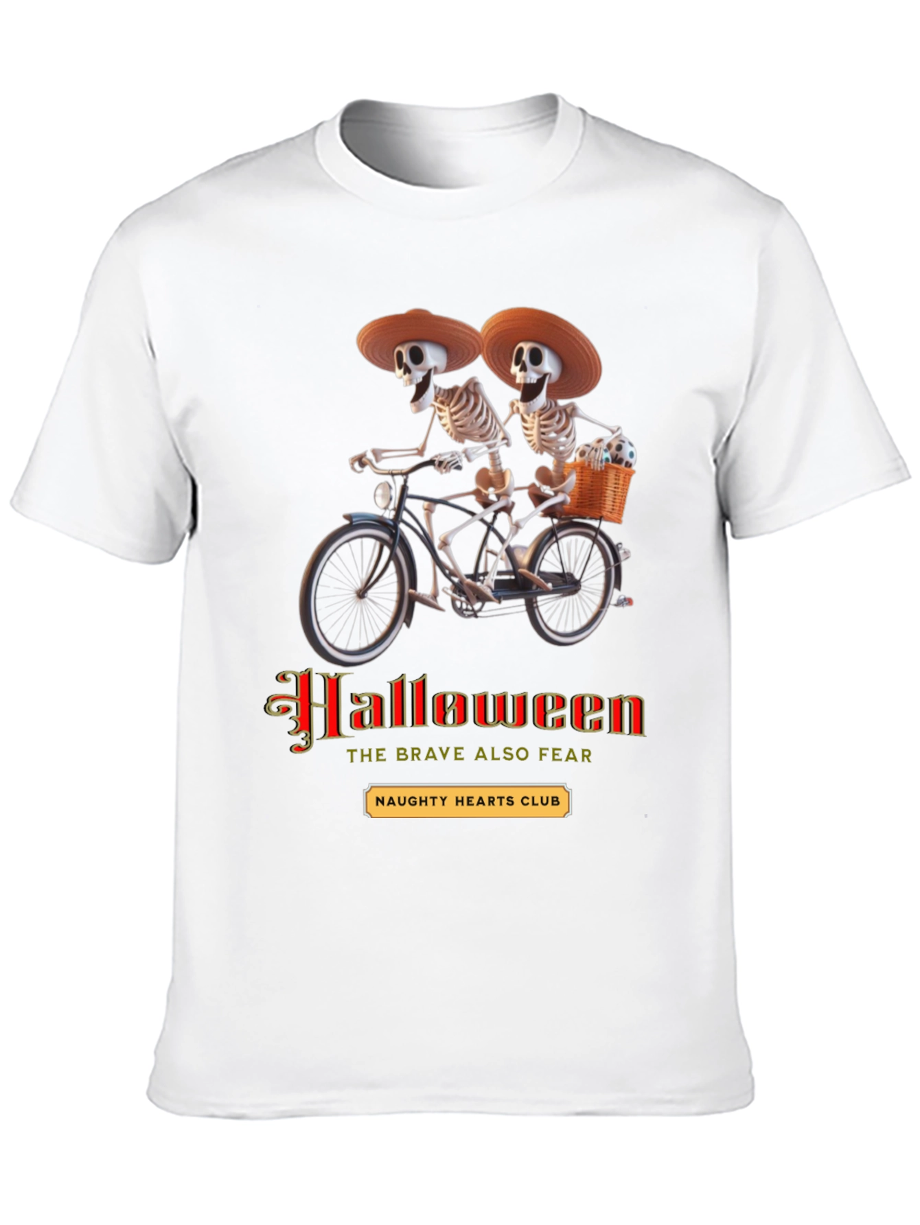 Halloween Skeleton Tandem Bike T-Shirt