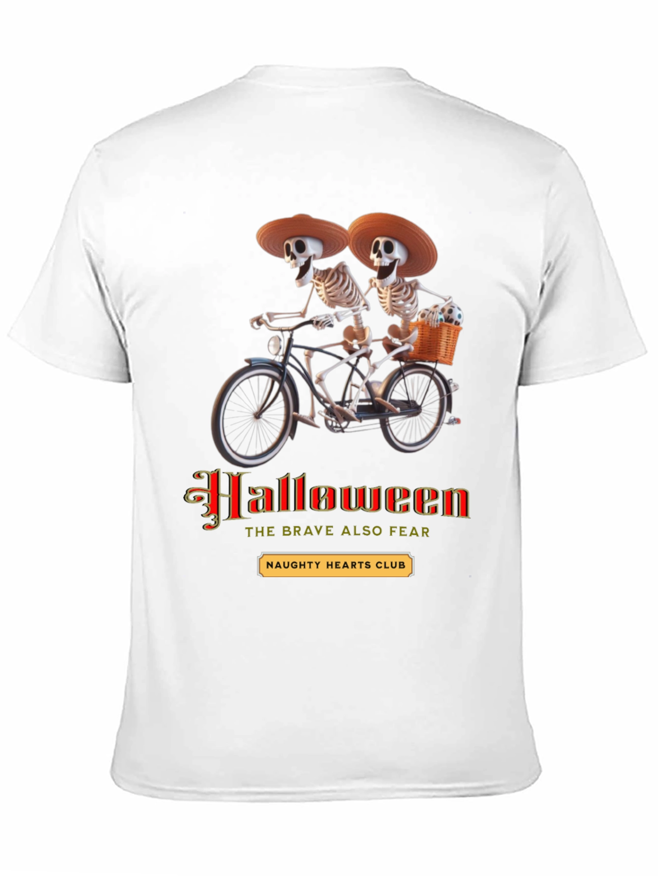Halloween Skeleton Tandem Bike T-Shirt