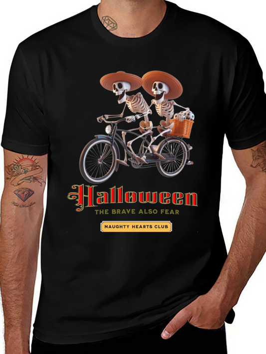 Halloween Skeleton Tandem Bike T-Shirt