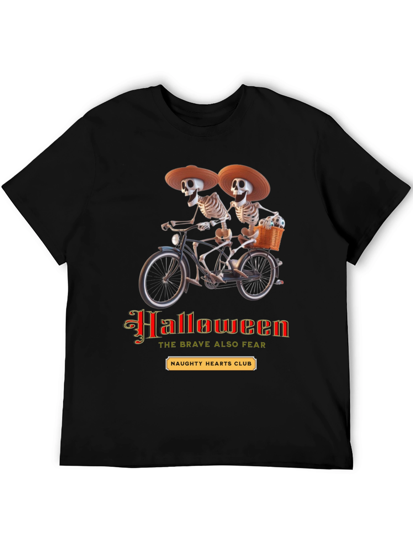 Halloween Skeleton Tandem Bike T-Shirt