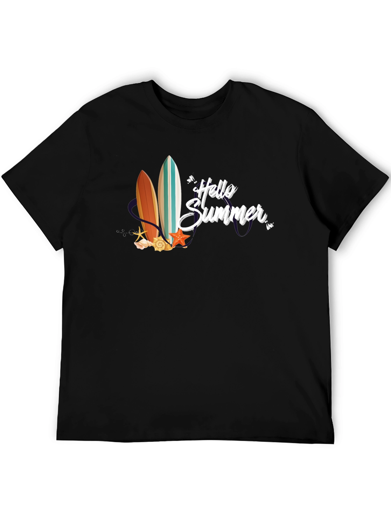 Hello Summer Surfboard Graphic T-Shirt