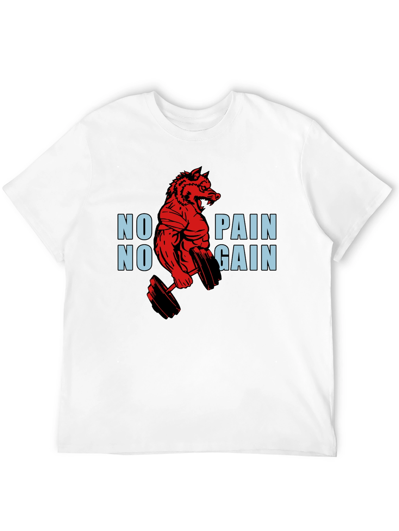 No Pain No Gain Gym Wolf T-Shirt