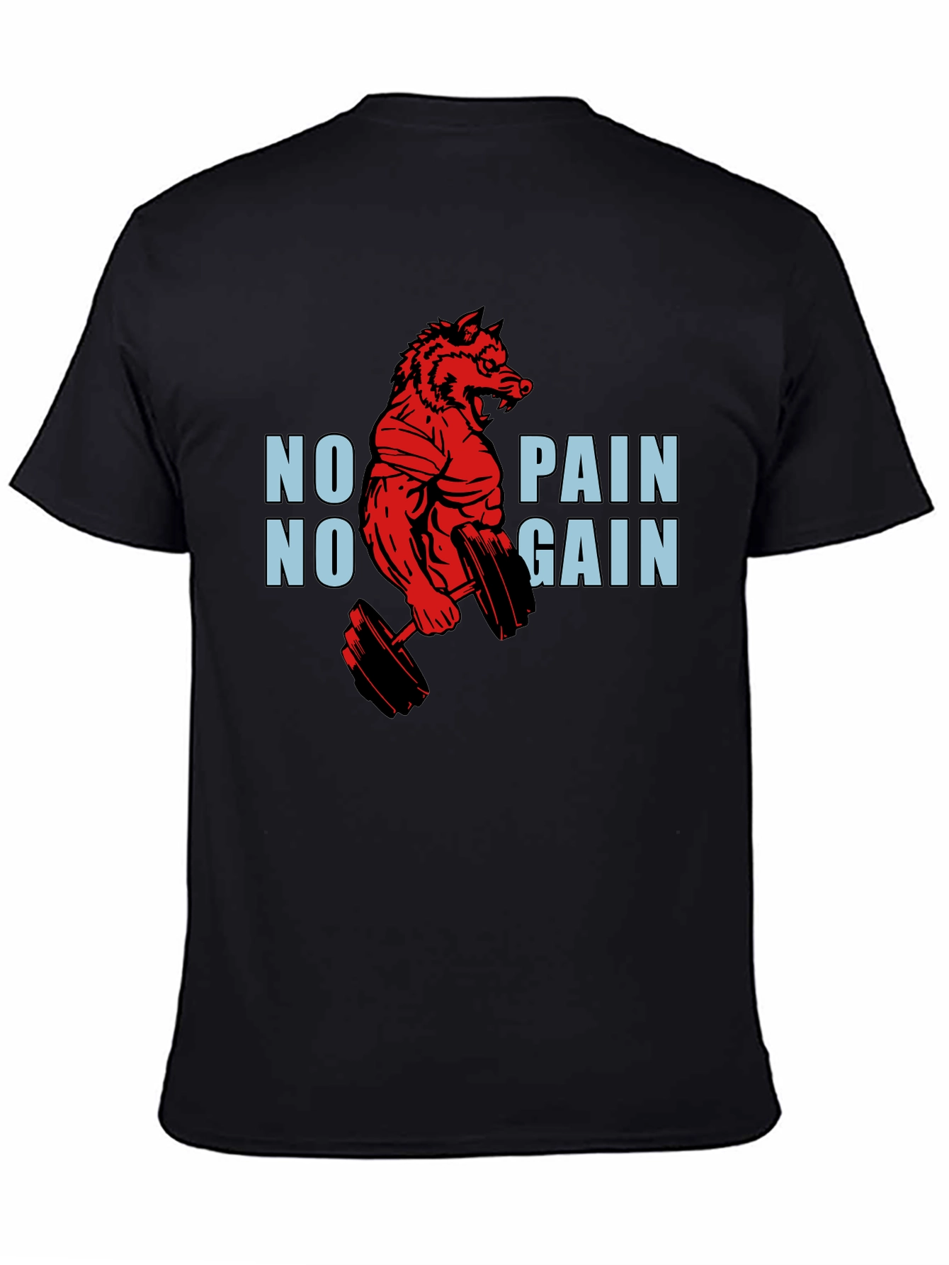 No Pain No Gain Gym Wolf T-Shirt