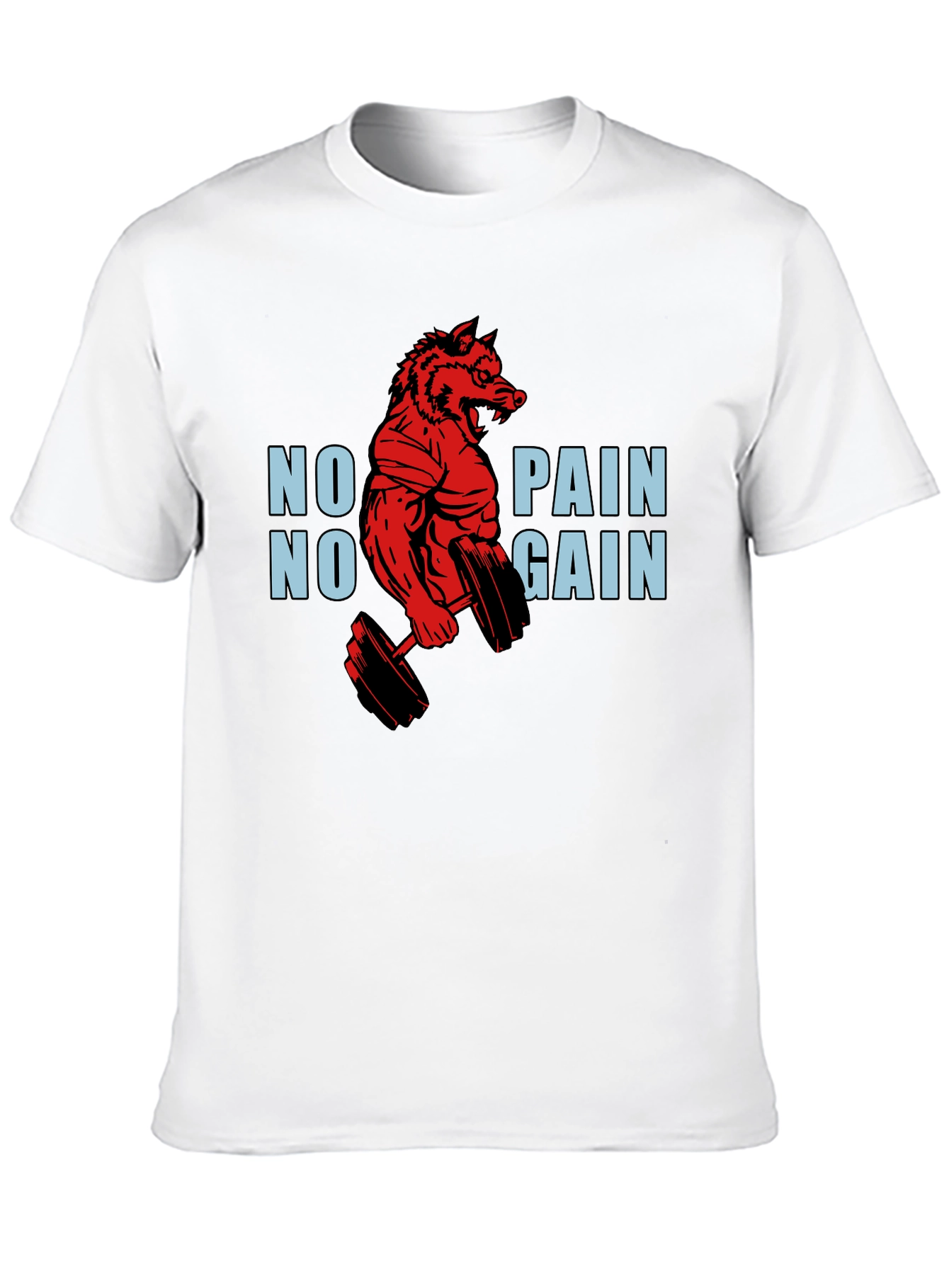 No Pain No Gain Gym Wolf T-Shirt