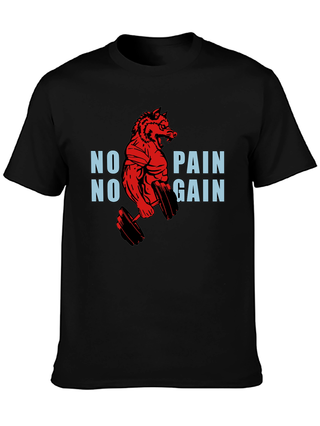 No Pain No Gain Gym Wolf T-Shirt