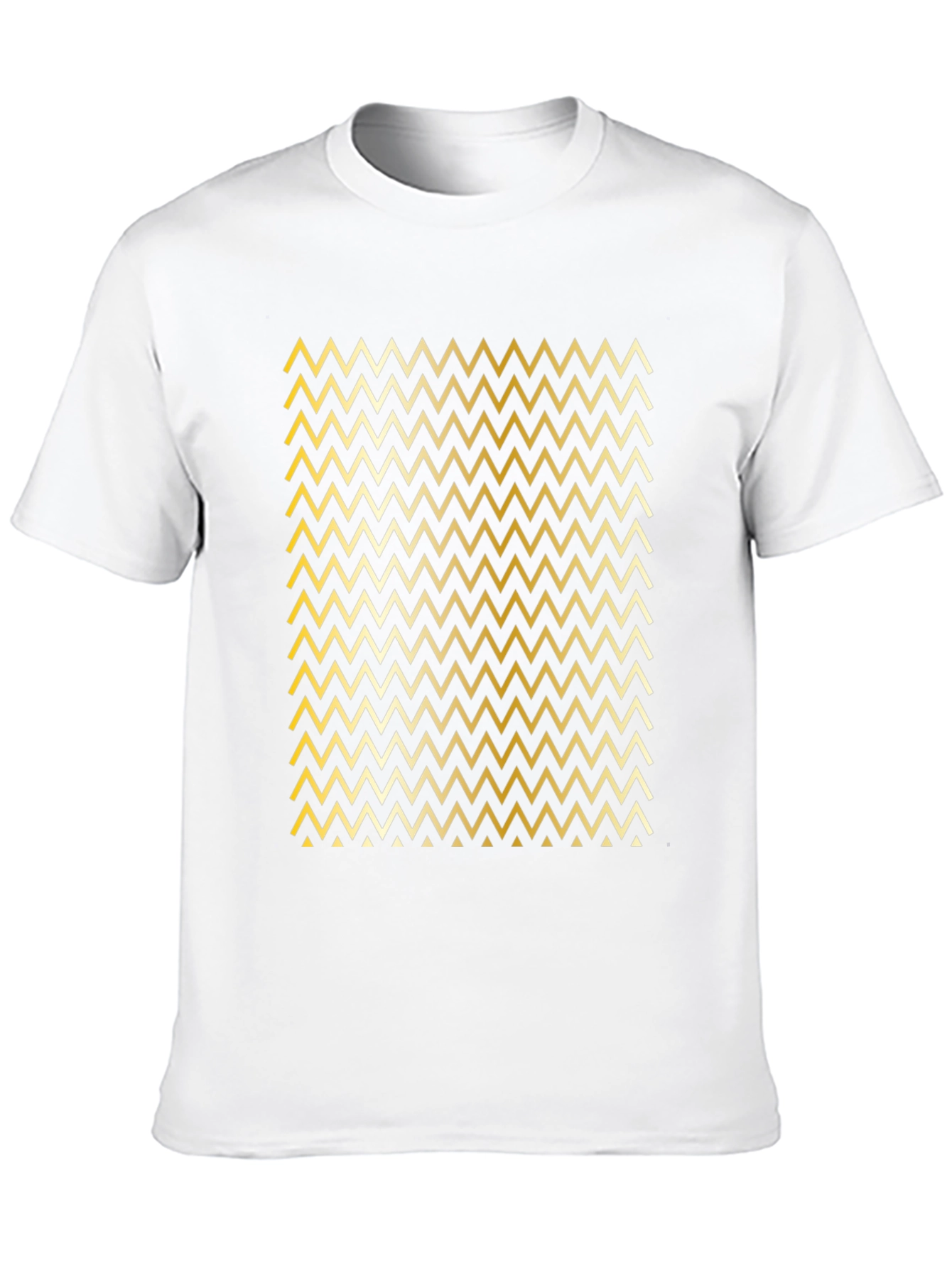 Gold Chevron Pattern Black T-Shirt