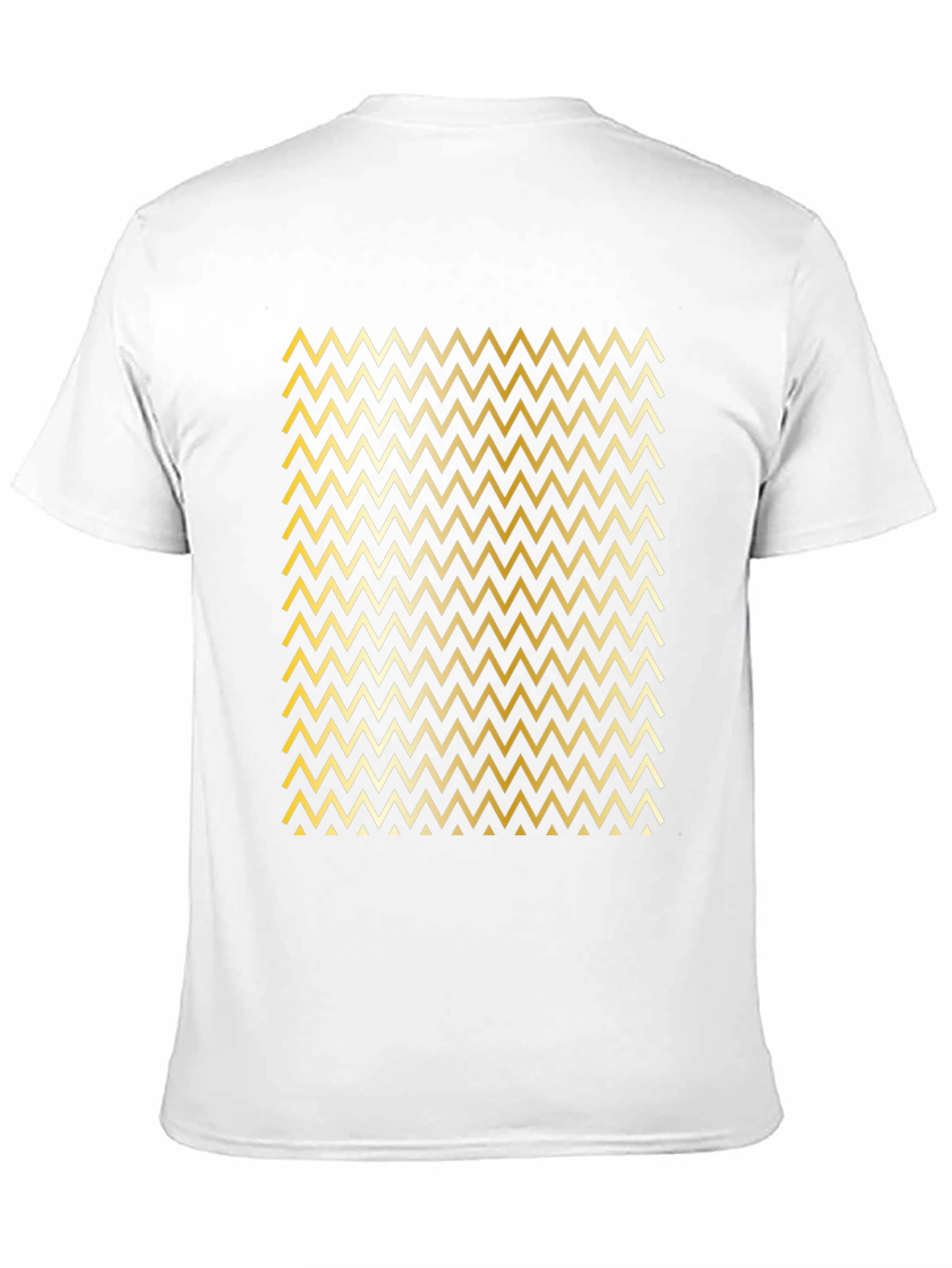 Gold Chevron Pattern Black T-Shirt