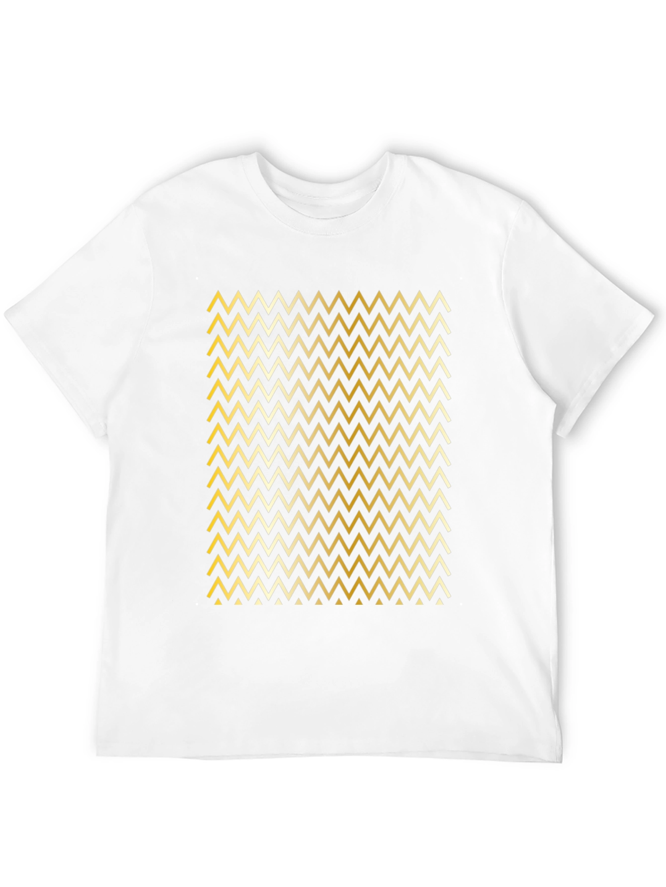 Gold Chevron Pattern Black T-Shirt