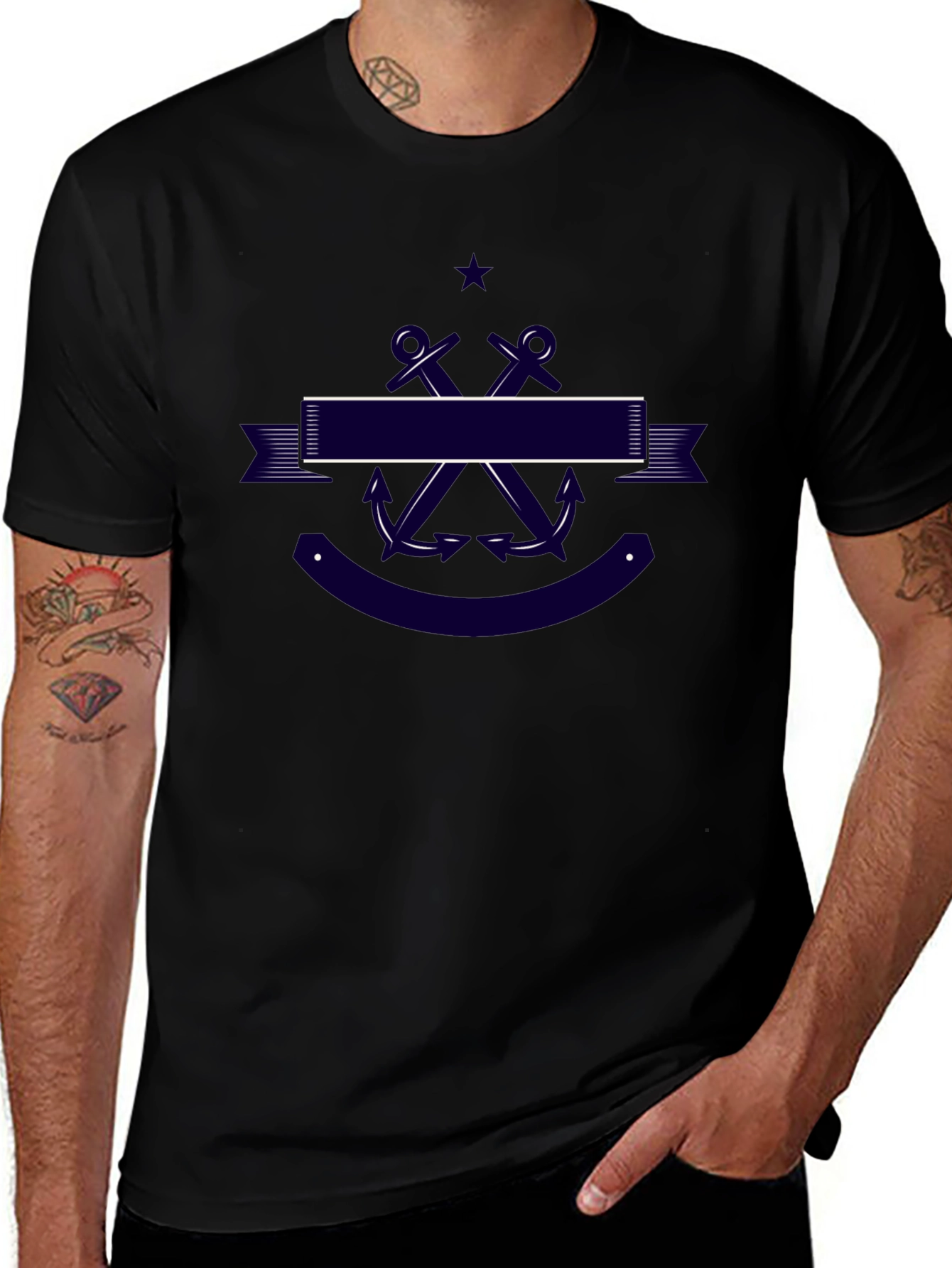 Nautical Anchor T-Shirt - Classic Navy Design