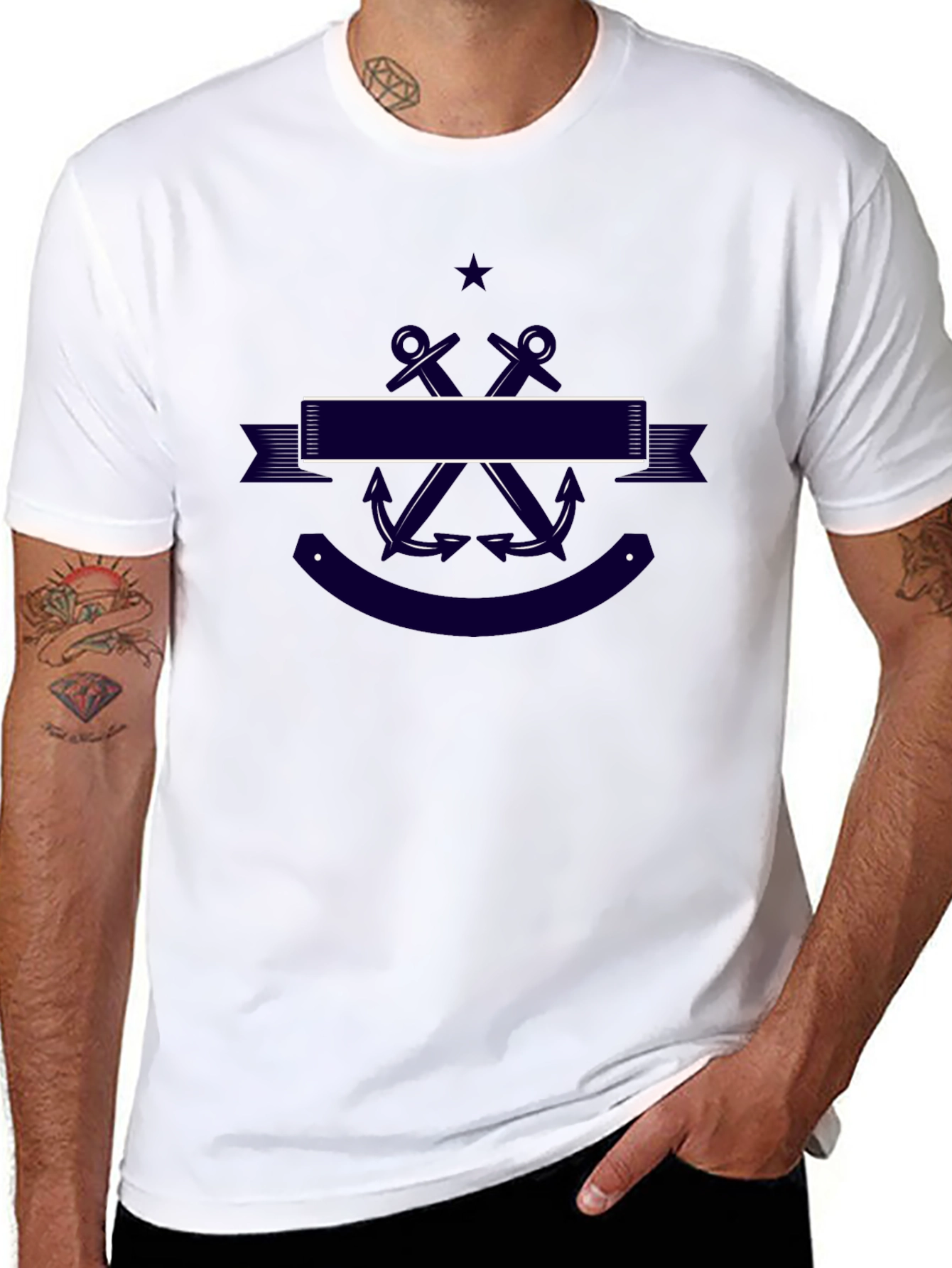 Nautical Anchor T-Shirt - Classic Navy Design