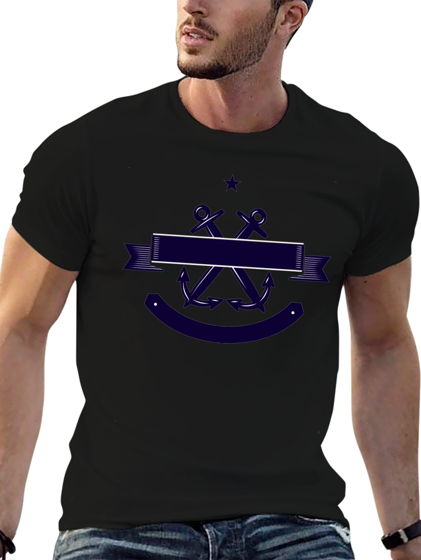 Nautical Anchor T-Shirt - Classic Navy Design