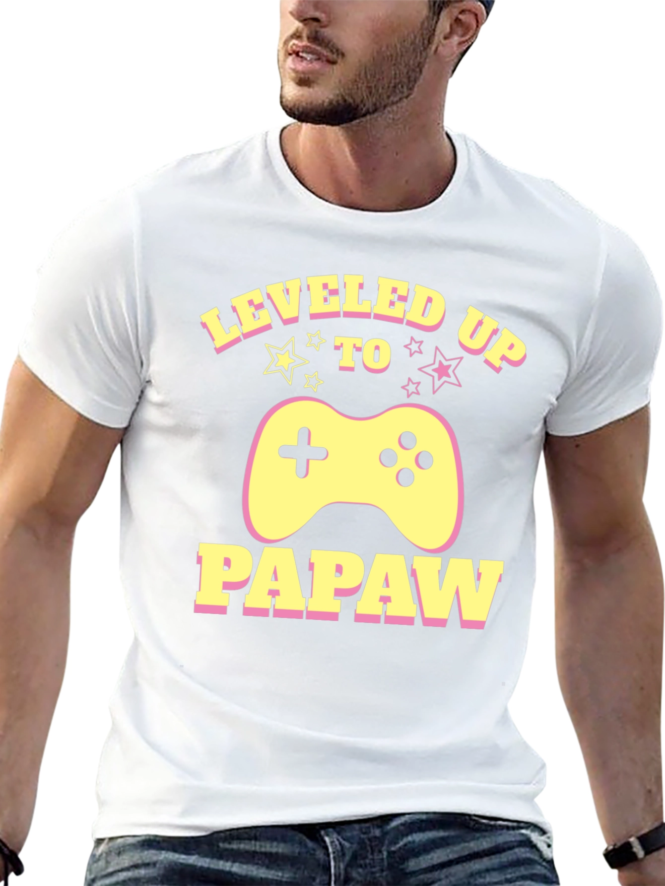 Leveled Up to Papaw Gamer T-Shirt