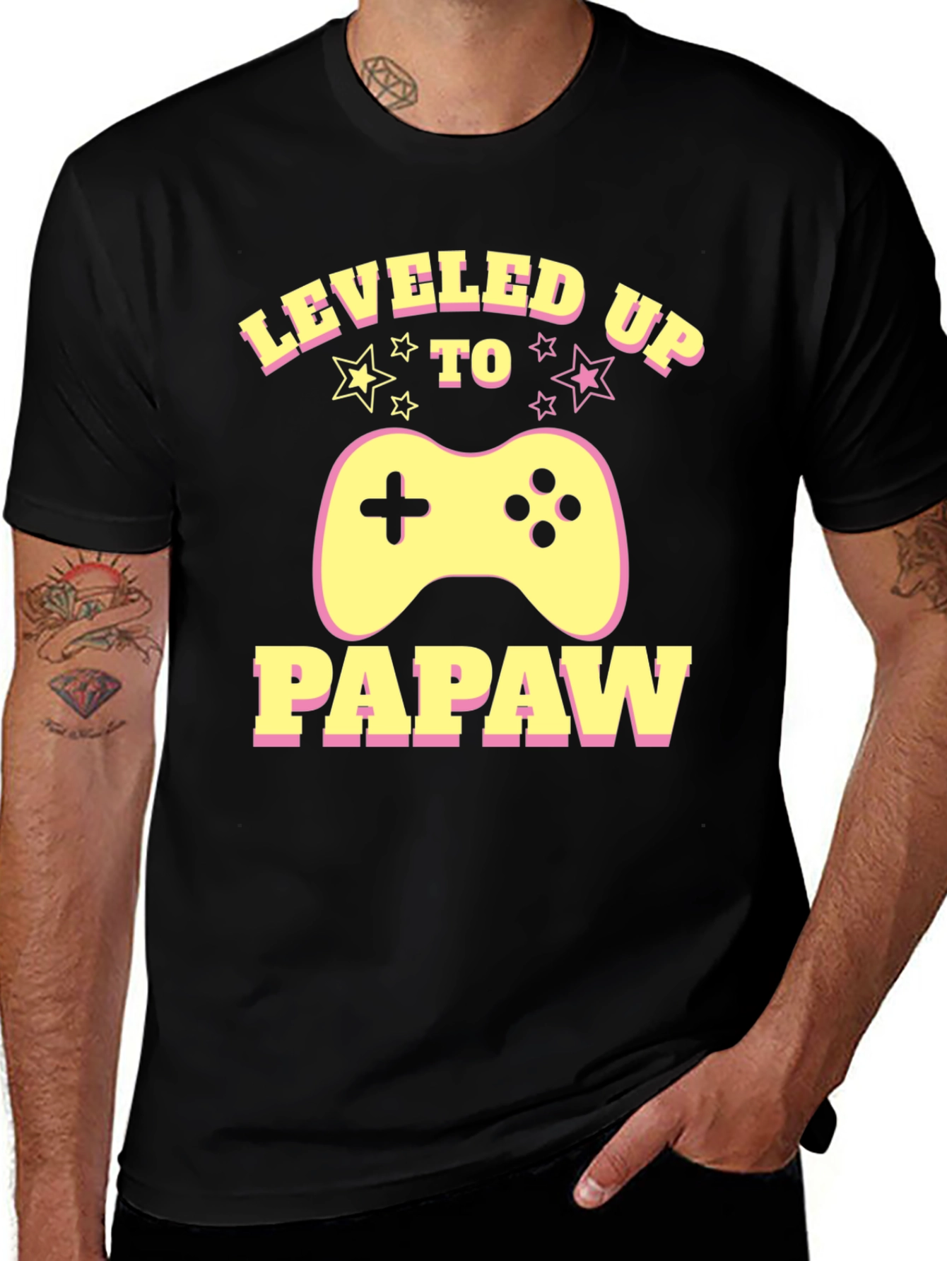 Leveled Up to Papaw Gamer T-Shirt