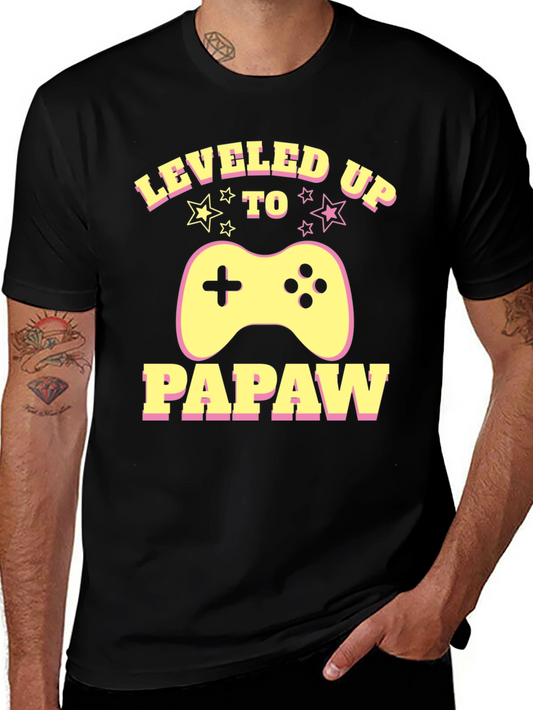 Leveled Up to Papaw Gamer T-Shirt