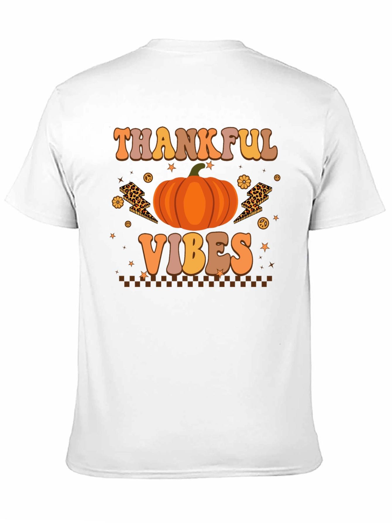 Thankful Vibes Graphic Tee Fall Pumpkin T-Shirt