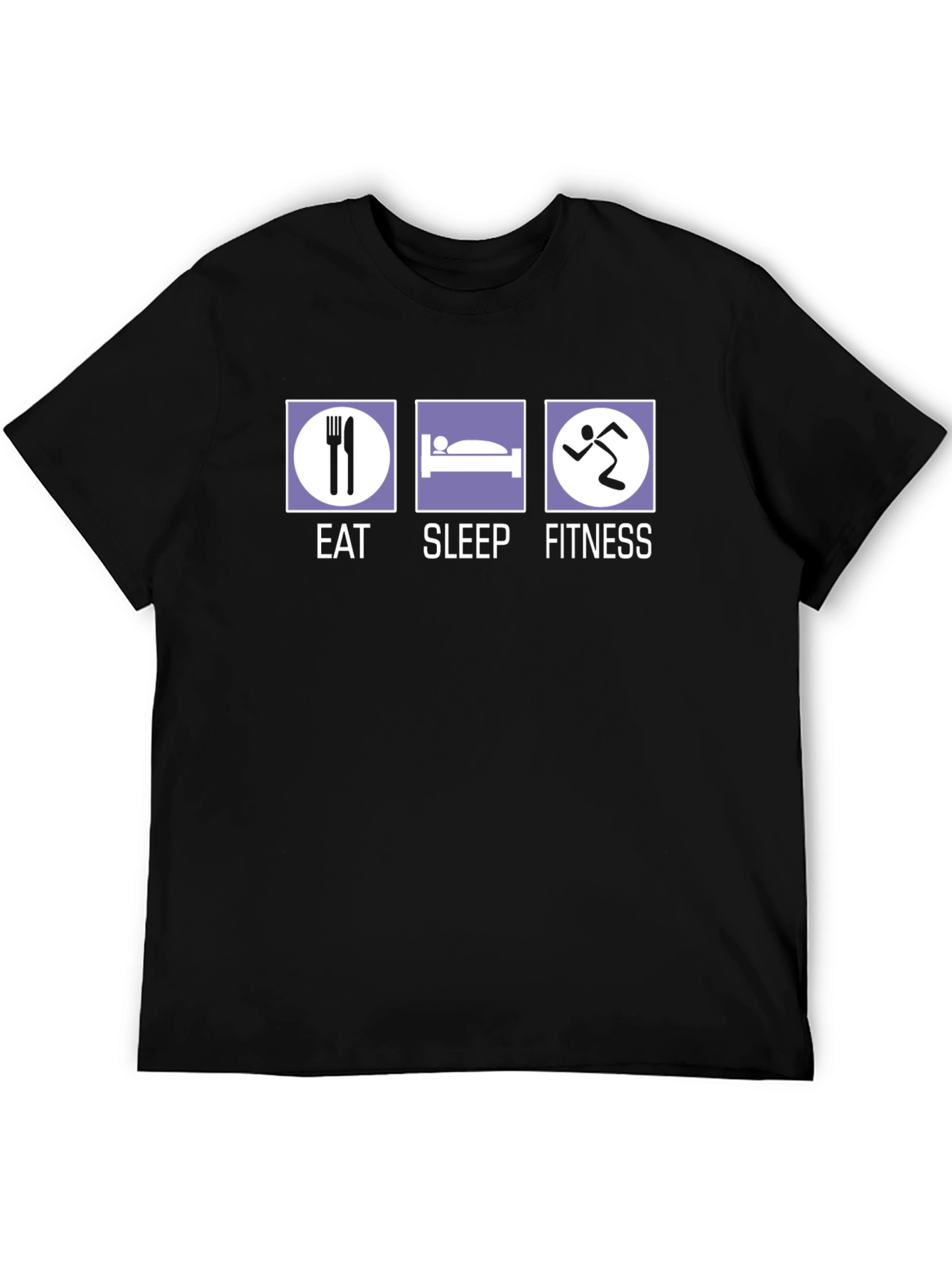 Eat Sleep Fitness Graphic T-Shirt - Black