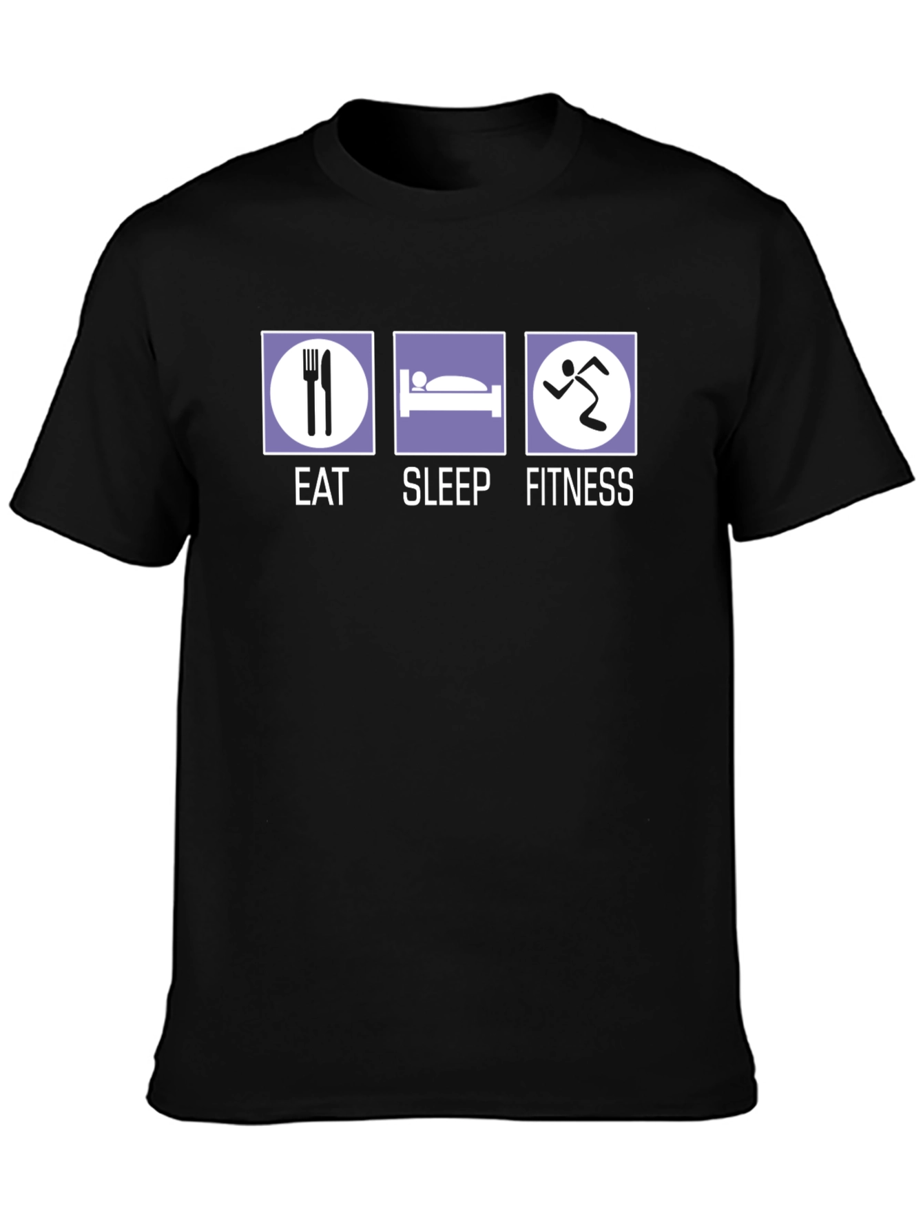 Eat Sleep Fitness Graphic T-Shirt - Black