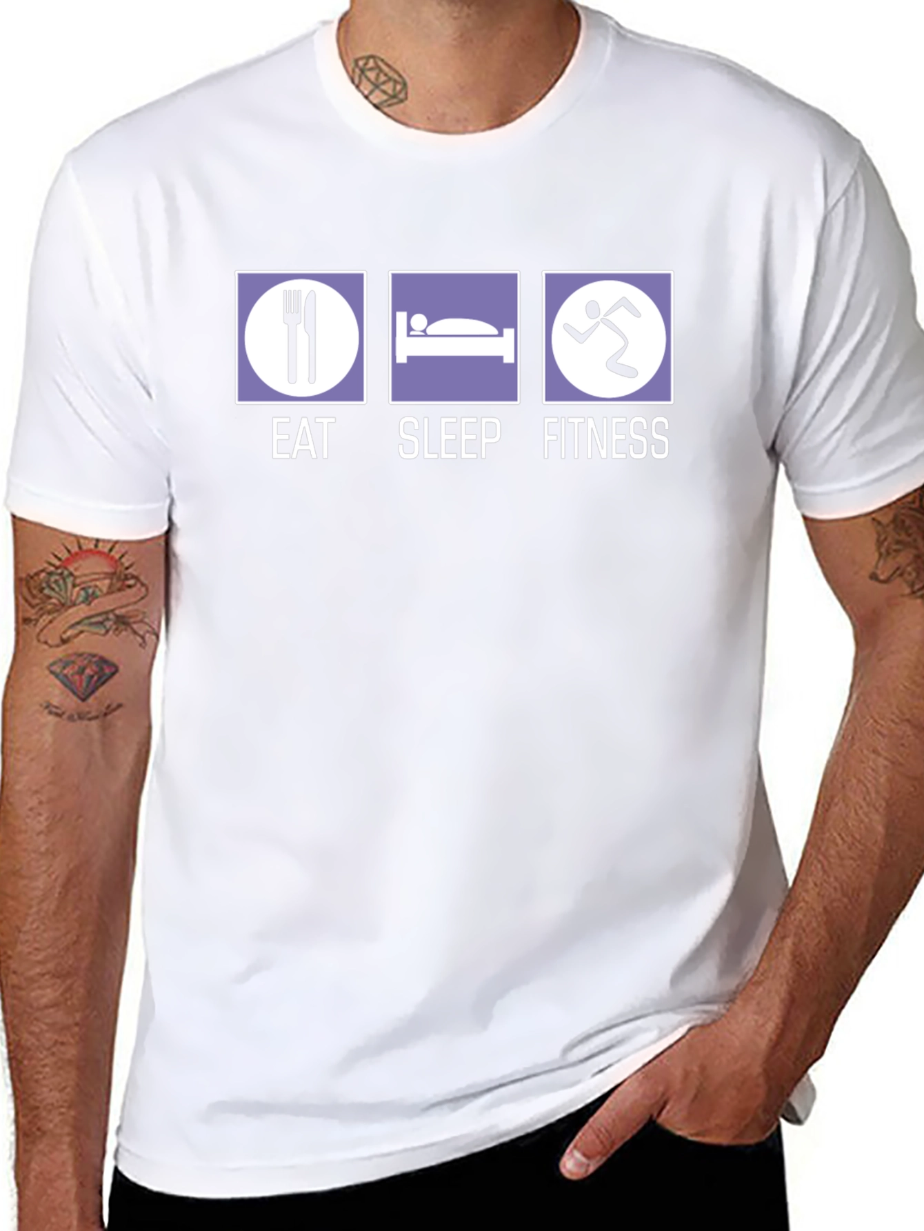 Eat Sleep Fitness Graphic T-Shirt - Black