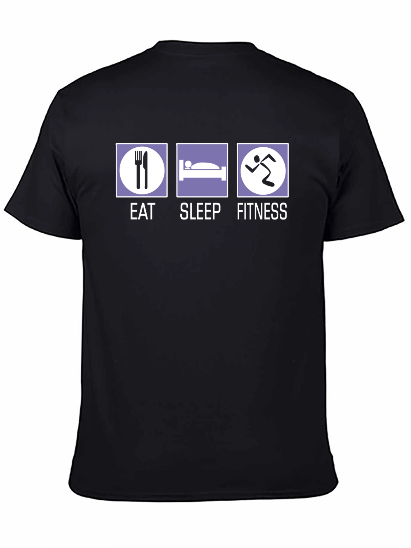 Eat Sleep Fitness Graphic T-Shirt - Black