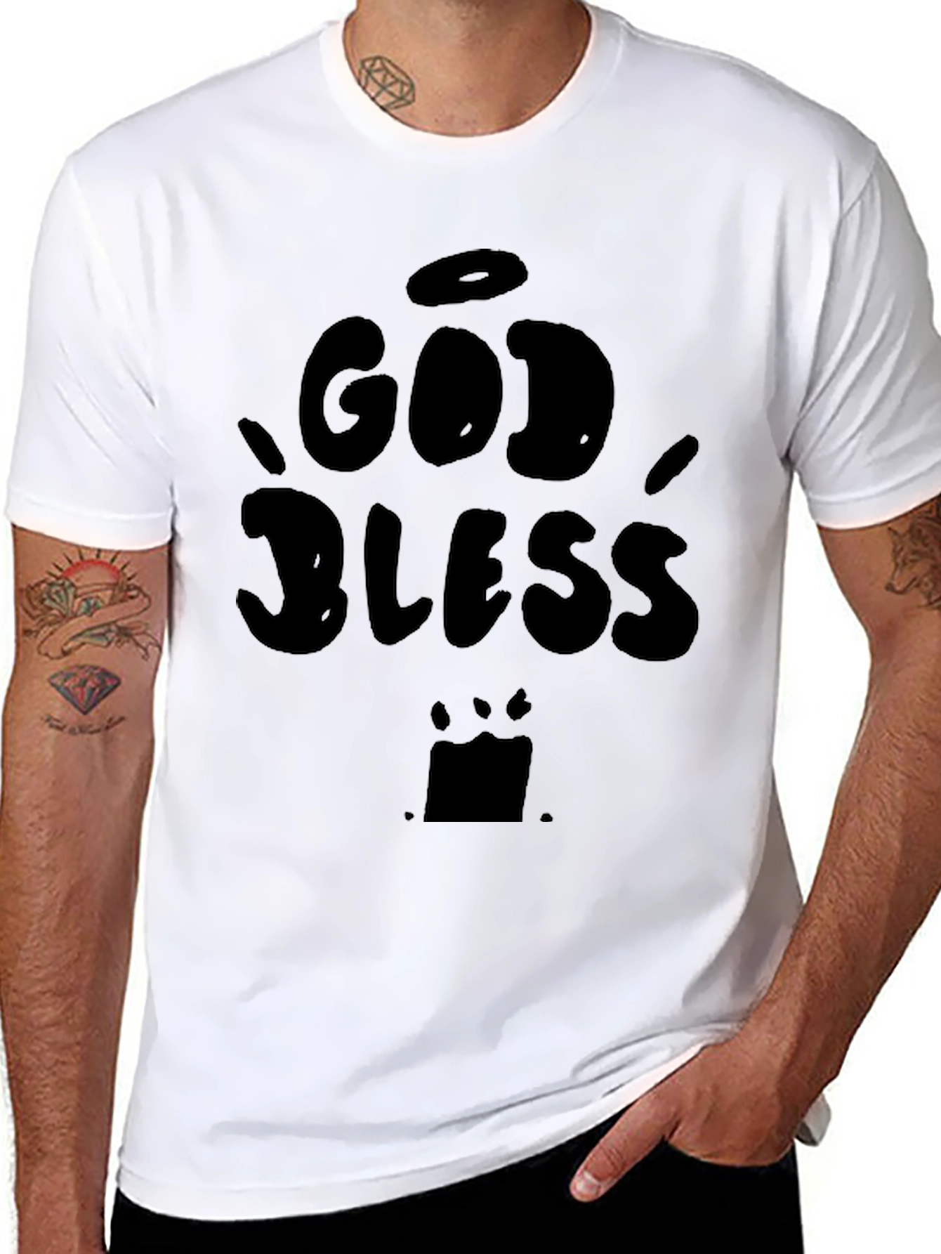God Bless Graphic Tee - Classic Black